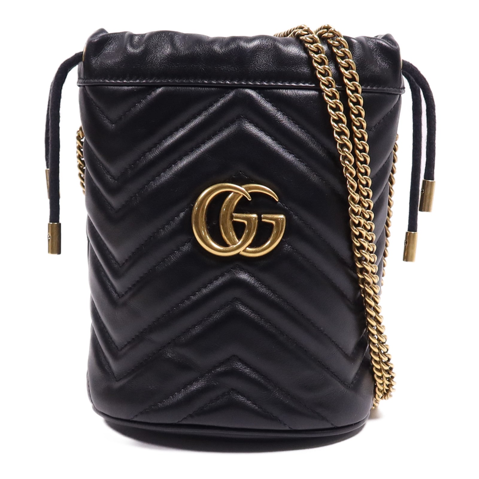 GUCCI 牛皮皮革GG Marmont Bucket金扣肩背袋