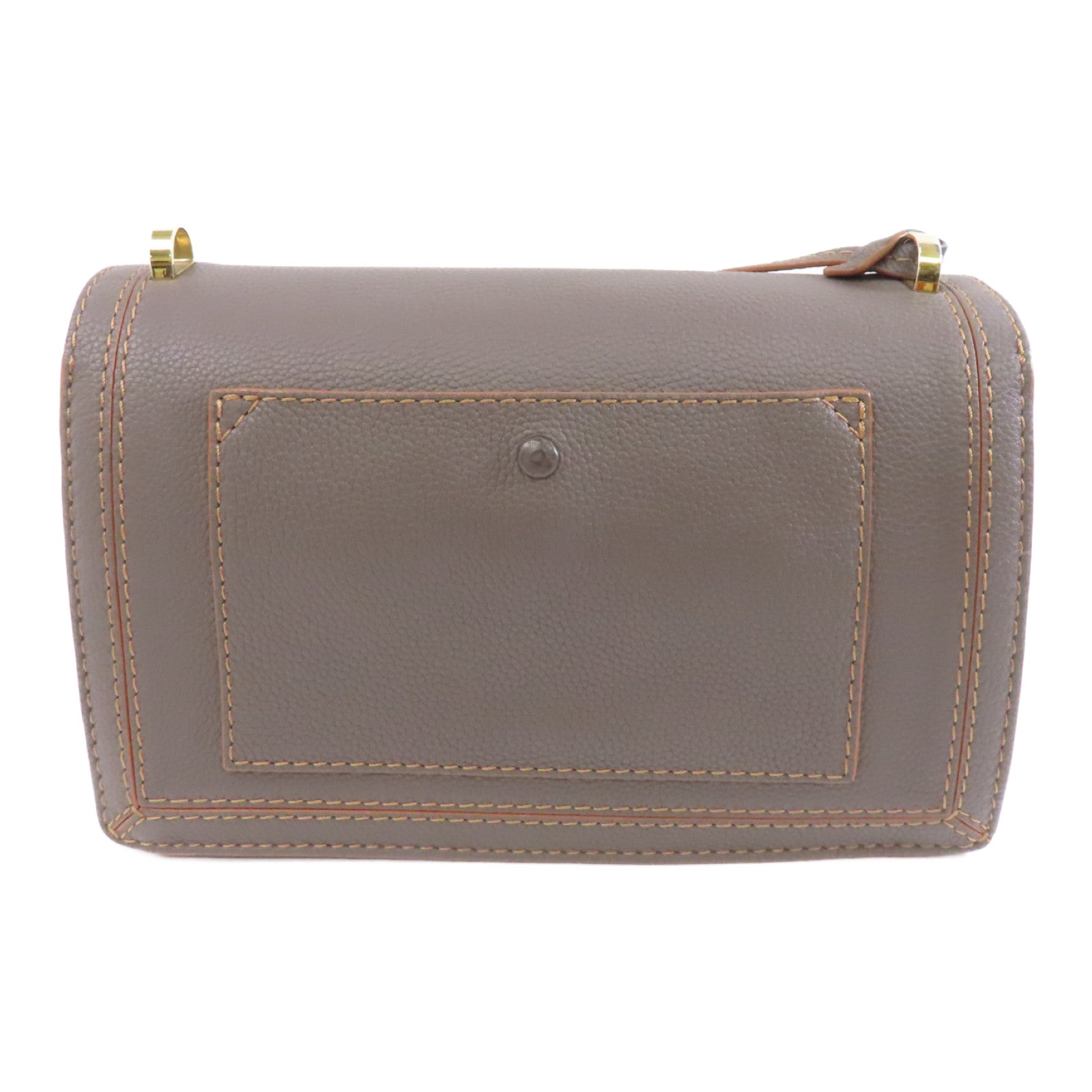 LOEWE 牛皮皮革Barcelona金扣肩背袋灰色