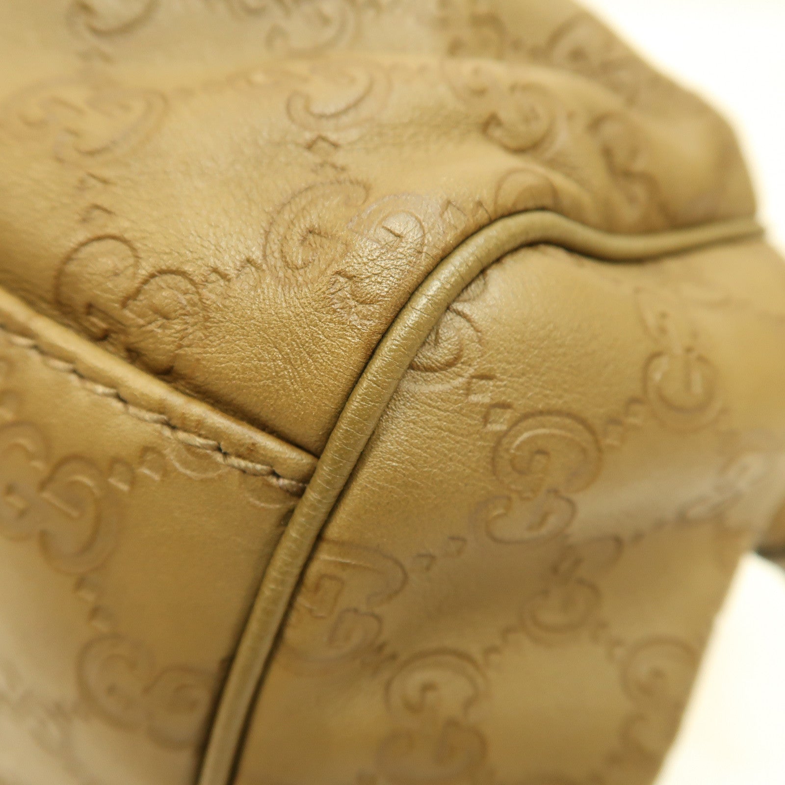 GUCCI 牛皮皮革Shoulder Bag金扣手挽肩背兩用袋啡色