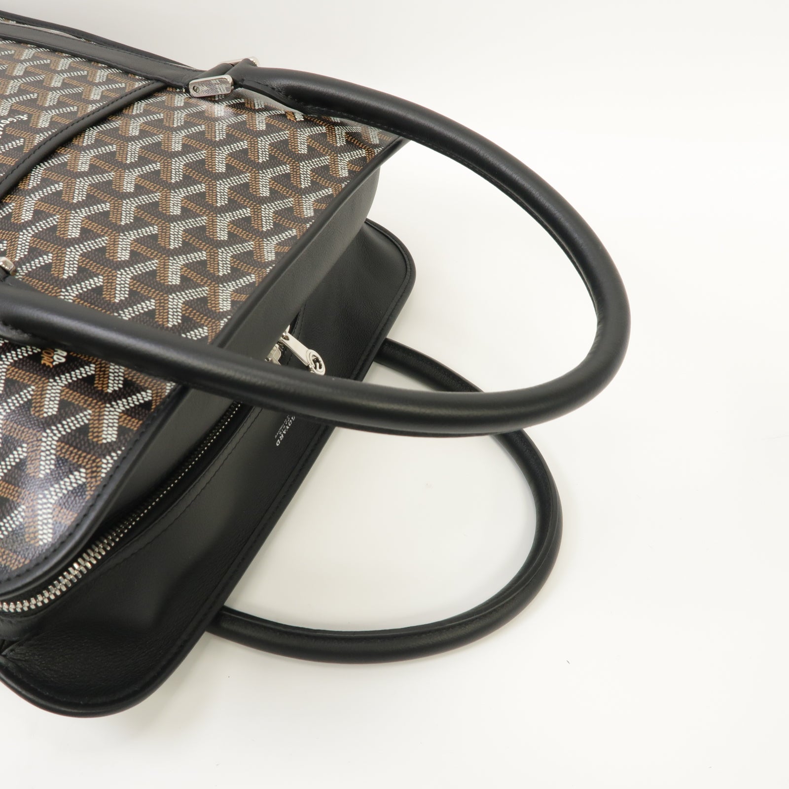 GOYARD 塗層帆布Bourgogne銀扣肩背袋啡色