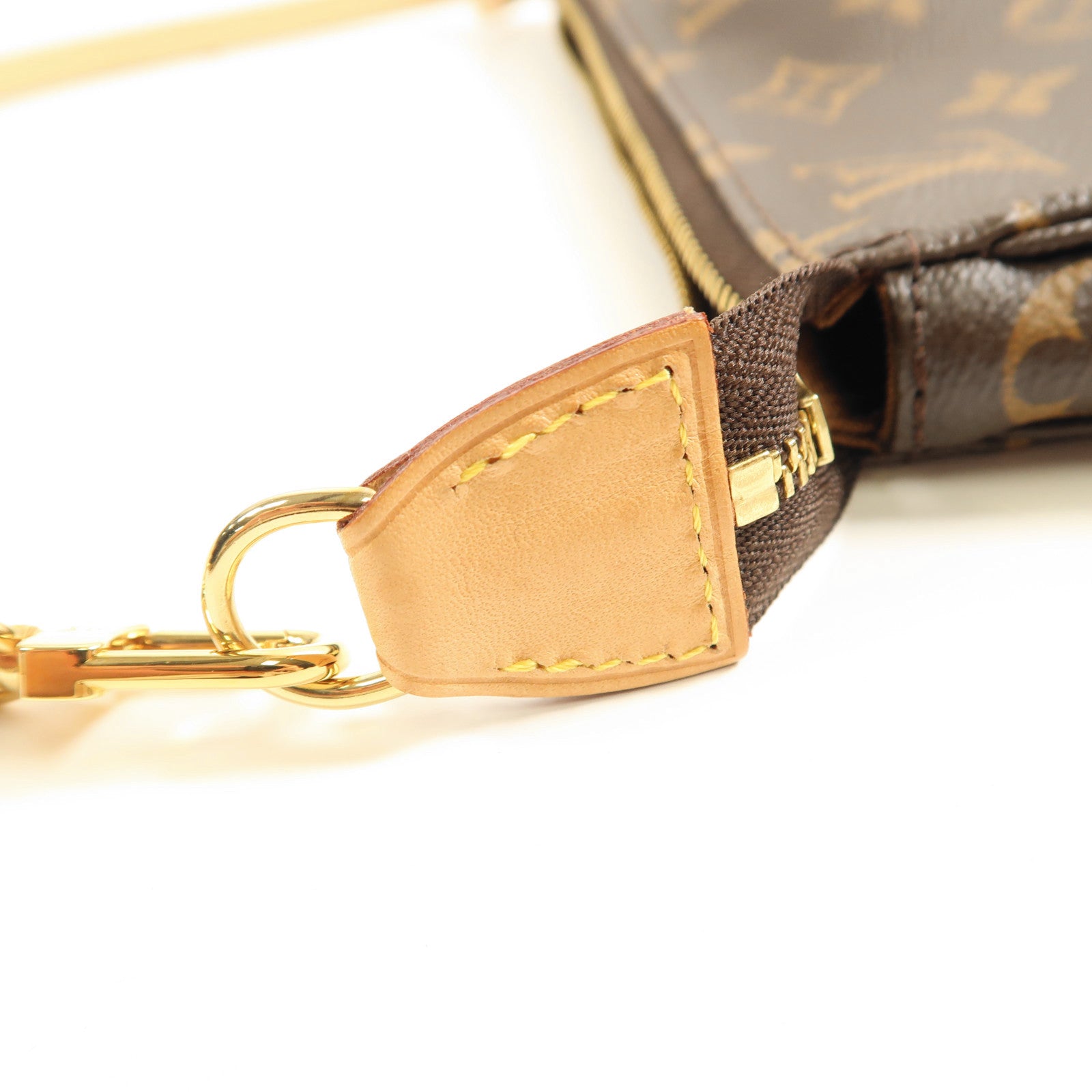 LOUIS VUITTON Monogram Pochette Accessoires金扣手拿包棕色