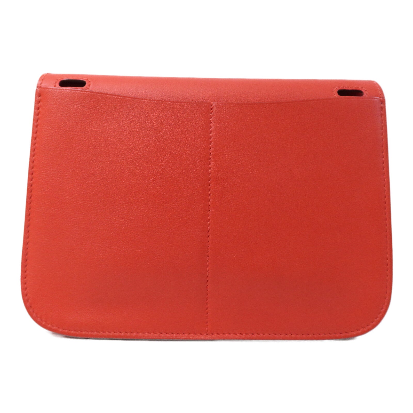 HERMES Swift皮革Halzan Mini銀扣肩背袋Rouge Tomate