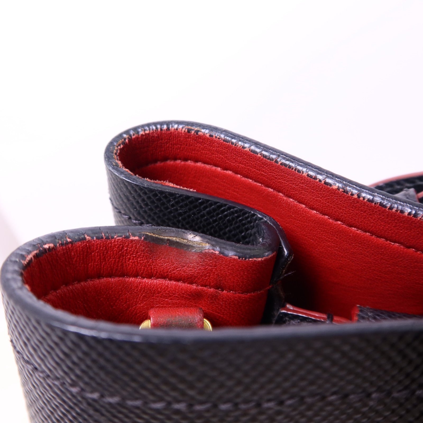 PRADA 牛皮皮革Double Saffiano金扣手挽肩背兩用袋