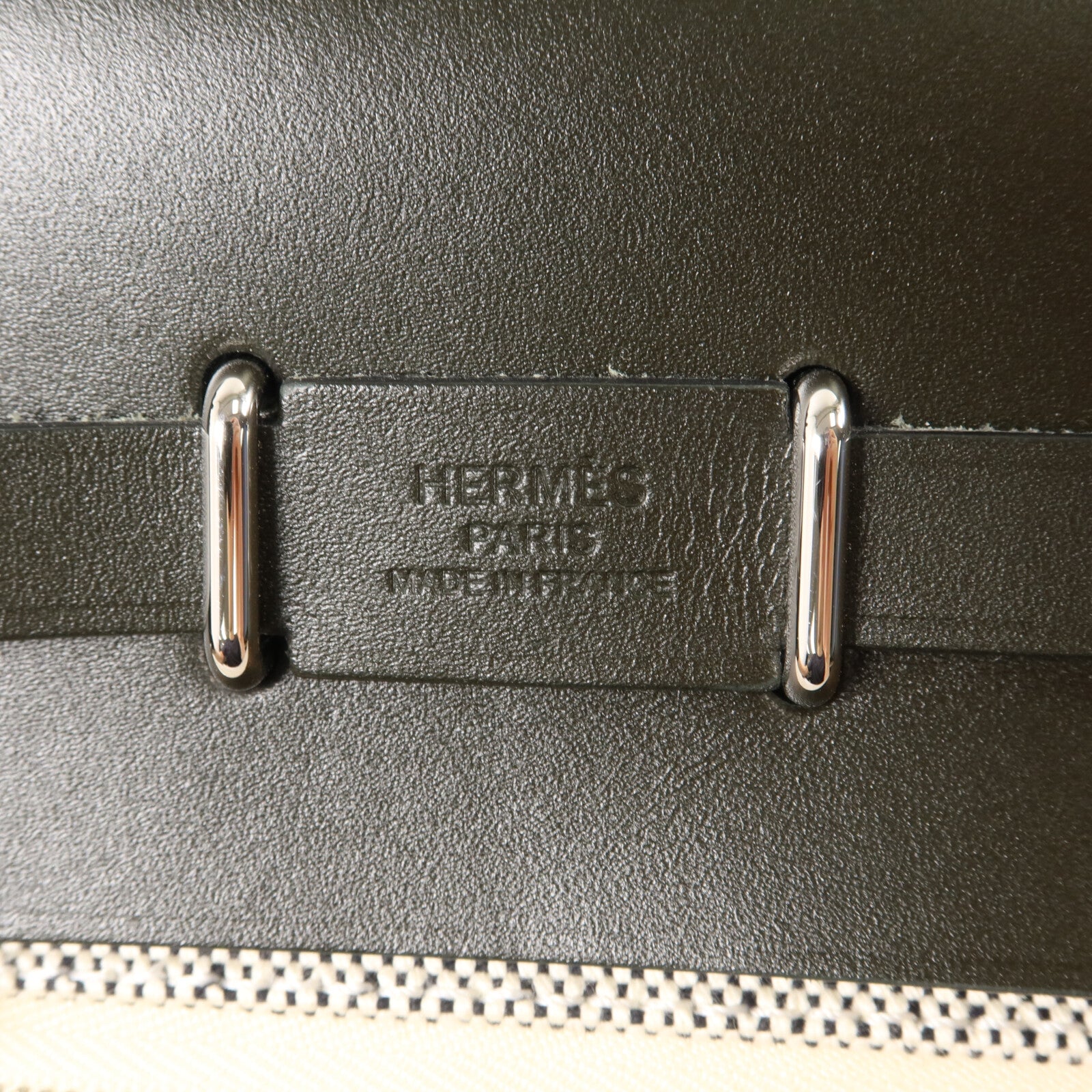 HERMES 帆布Herbag Mini肩背袋Vert Moyen