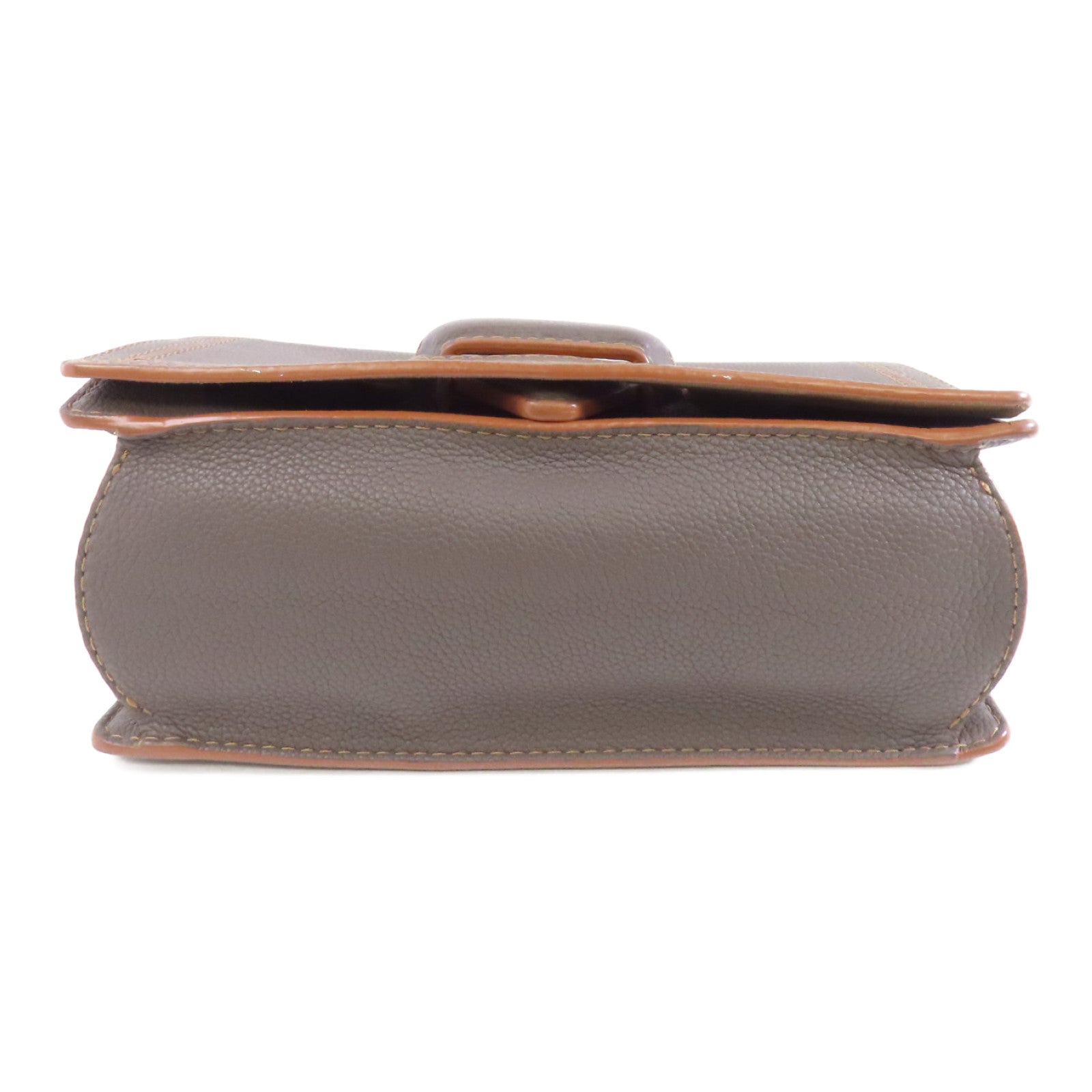 LOEWE 牛皮皮革Barcelona金扣肩背袋灰色