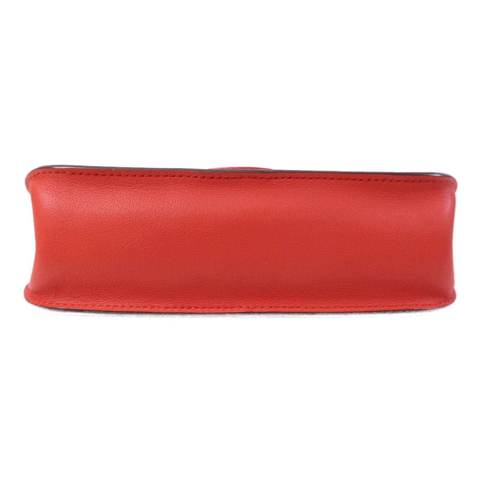 HERMES Swift皮革Halzan Mini銀扣肩背袋Rouge Tomate