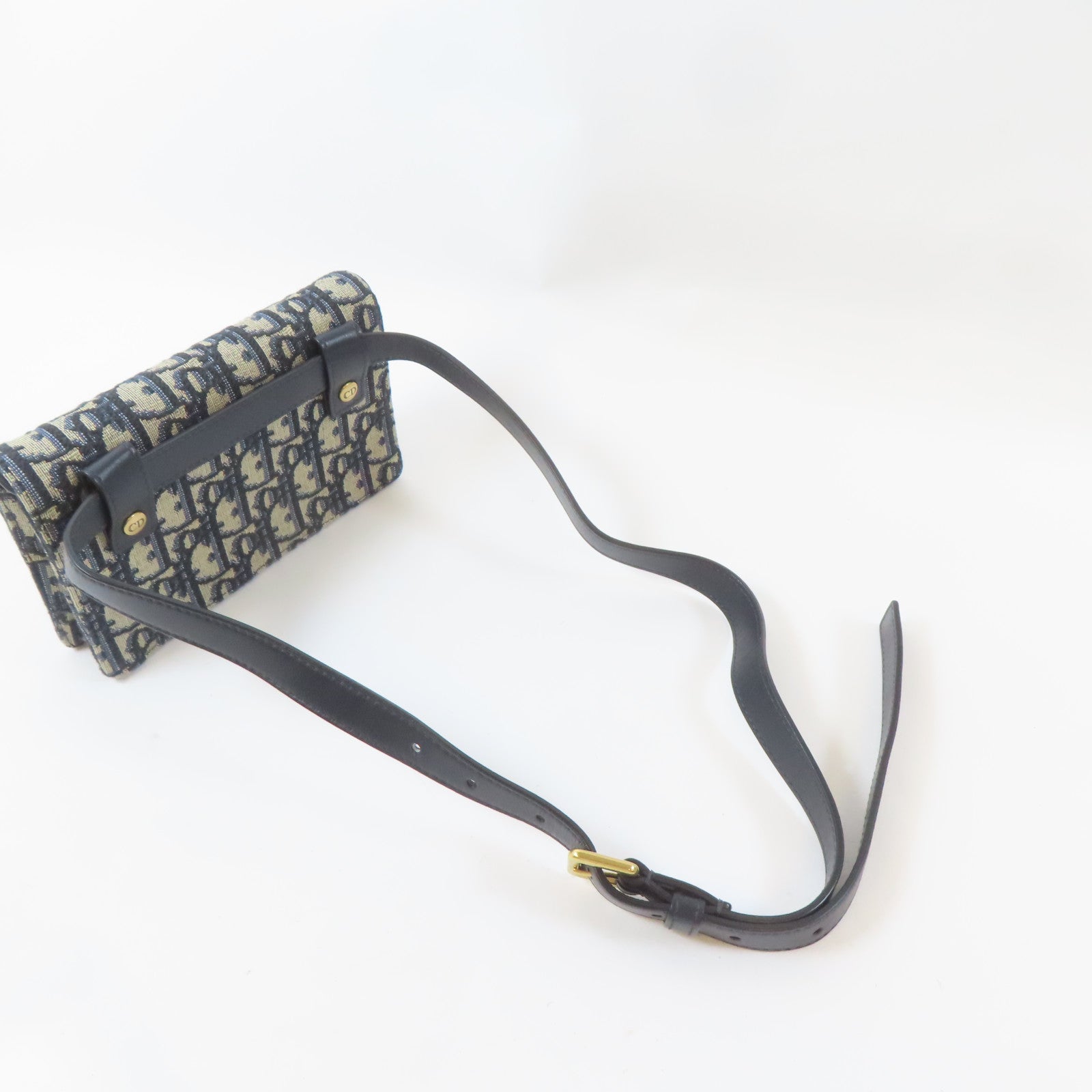 Dior 帆布Waist Bag金扣腰包藍色