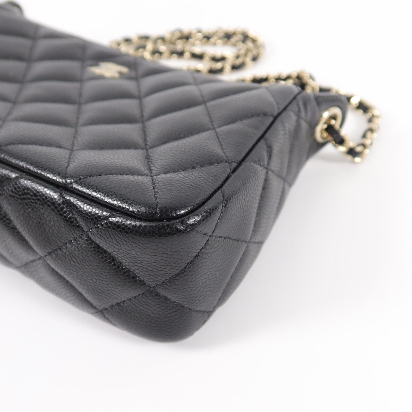 CHANEL 牛皮皮革Clutch With Chain鏈帶肩背袋