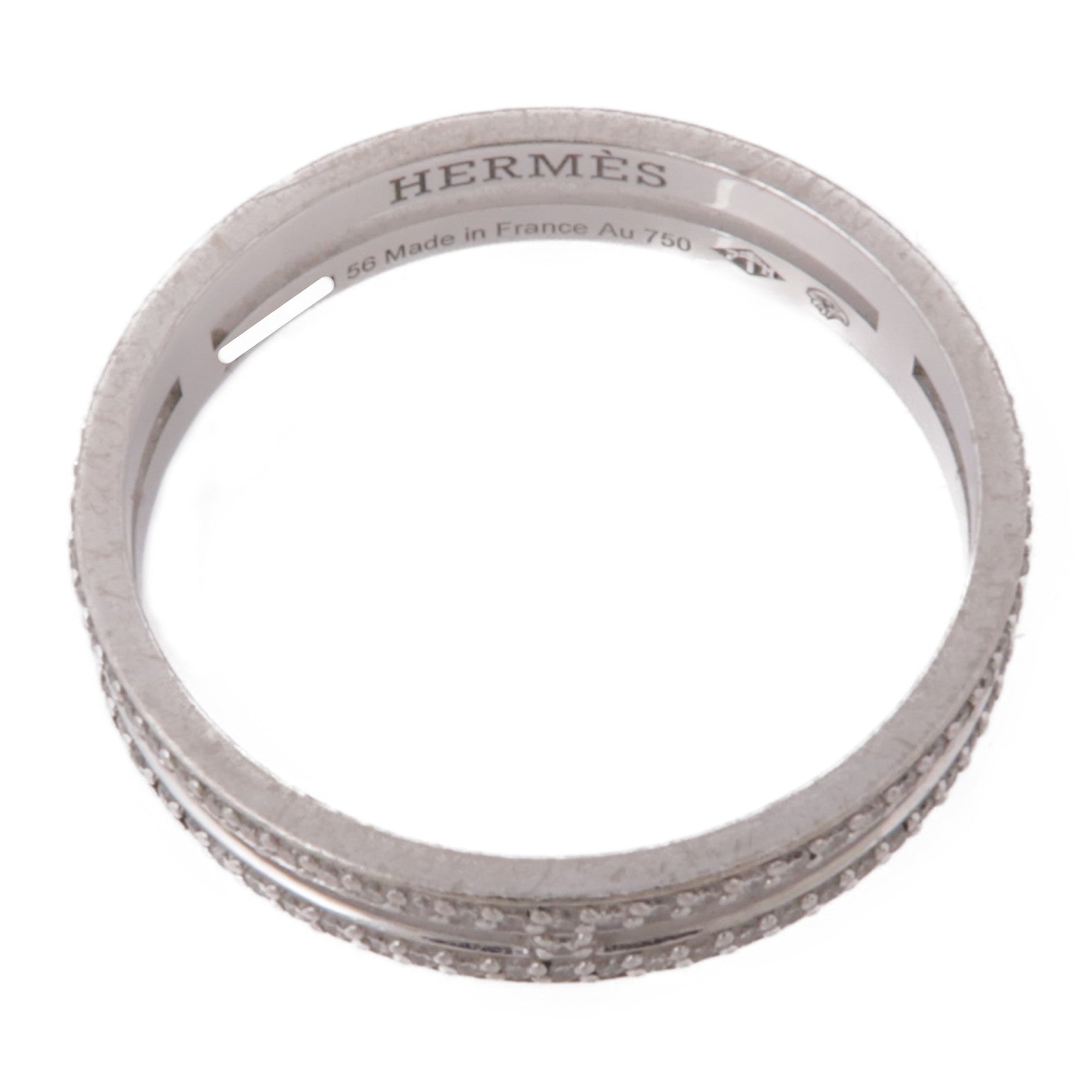 HERMES 【激減優惠】18K白金Ariane Wedding Band鑽石戒指US#7.5
