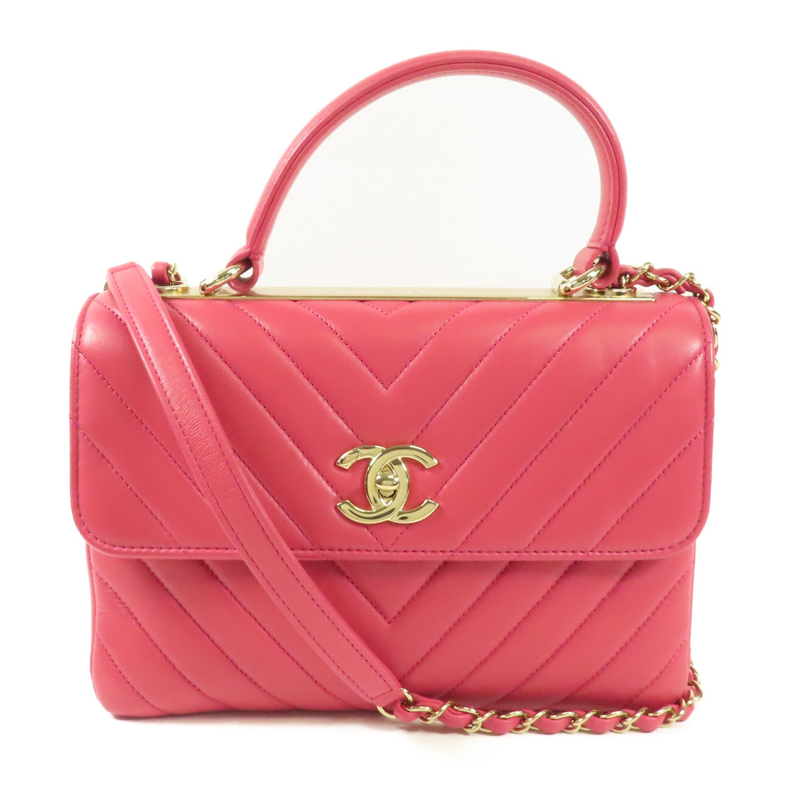 CHANEL 牛皮皮革Trendy CC金扣手挽肩背兩用袋