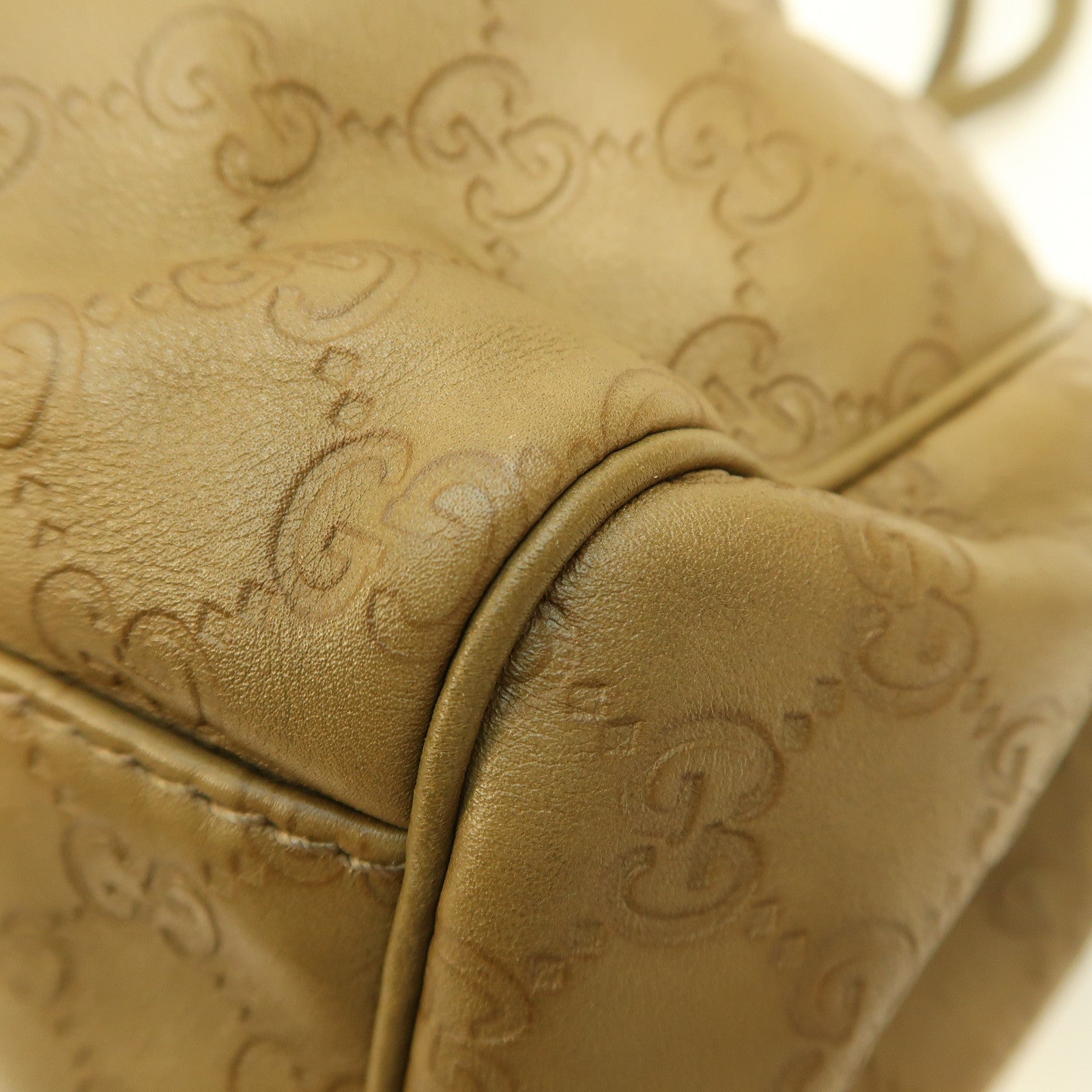 GUCCI 牛皮皮革Shoulder Bag金扣手挽肩背兩用袋啡色