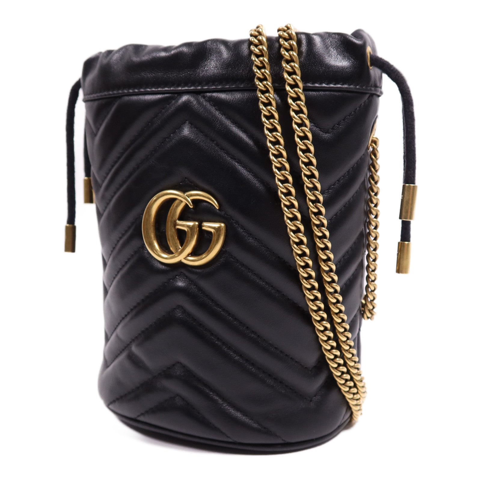 GUCCI 牛皮皮革GG Marmont Bucket金扣肩背袋