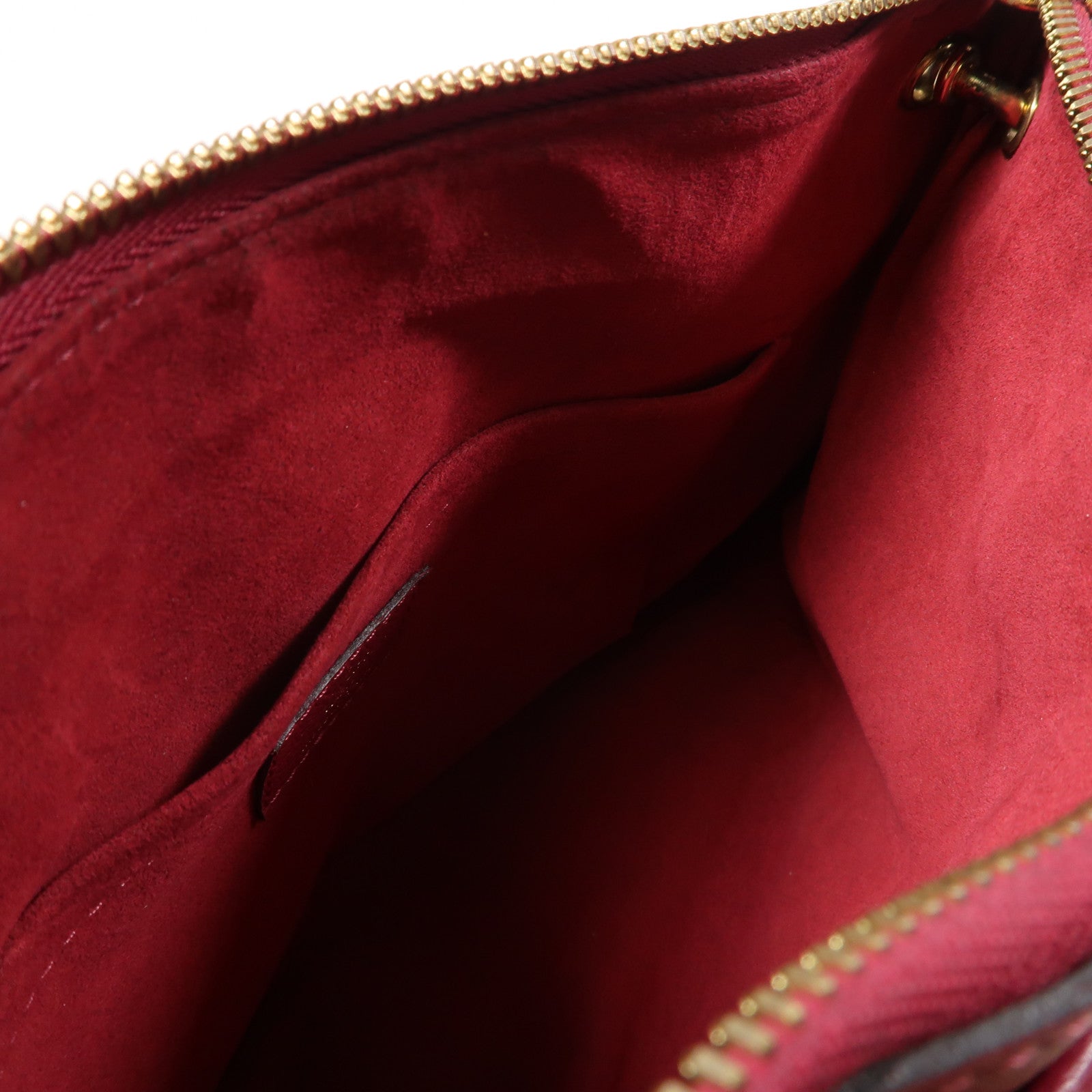 LOUIS VUITTON Monogram Pallas BB金扣手挽肩背兩用袋啡色/紅色