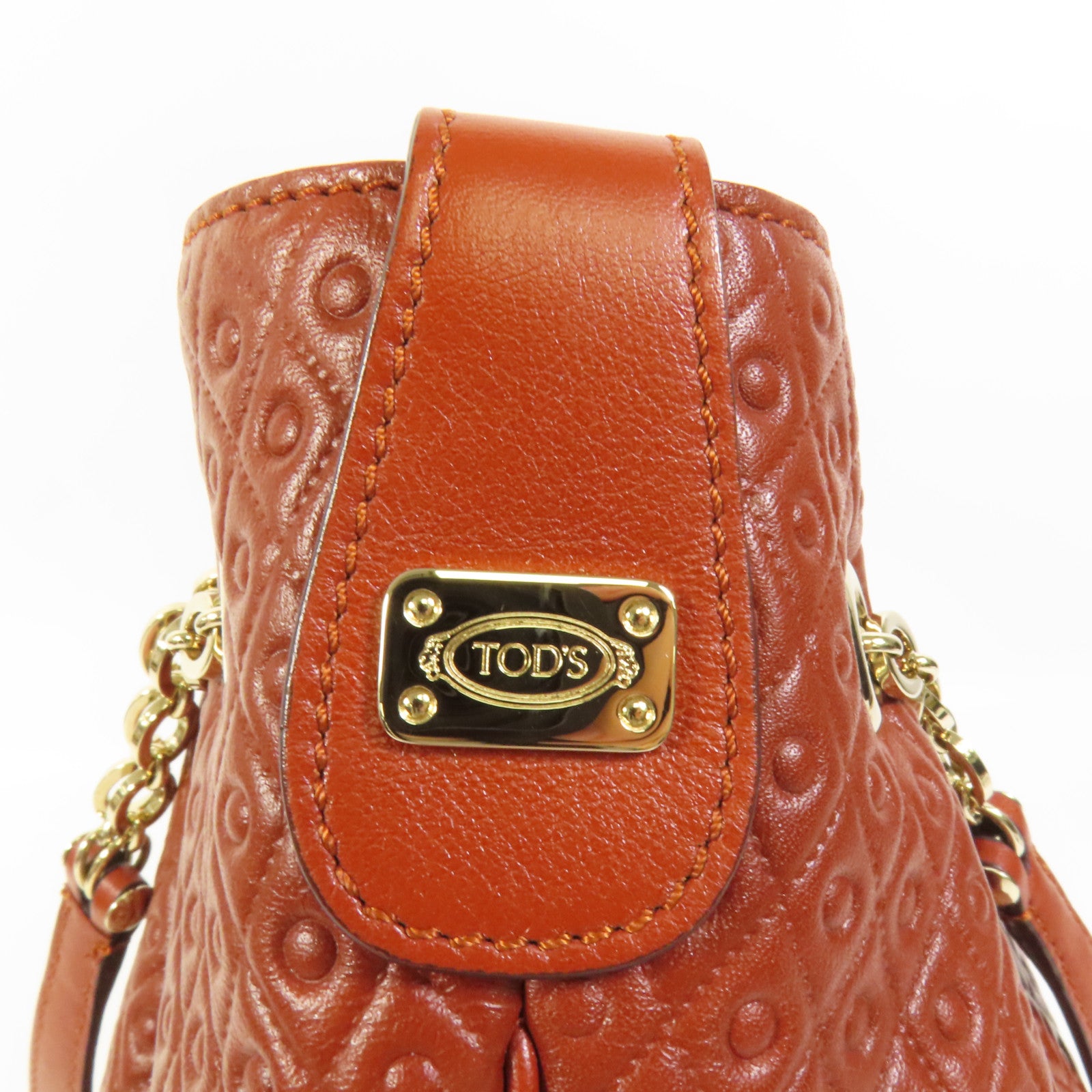 TOD'S 牛皮皮革Bucket Bag金扣手挽袋