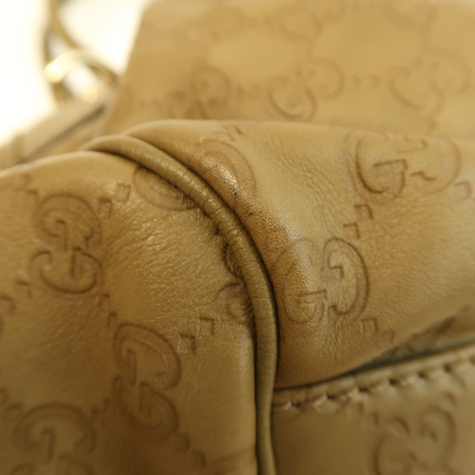 GUCCI 牛皮皮革Shoulder Bag金扣手挽肩背兩用袋啡色