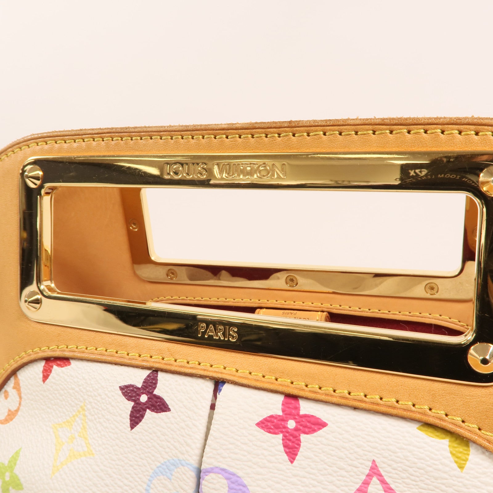 LOUIS VUITTON Monogram Multicolore Judy MM金扣鏈帶手挽肩背兩用袋