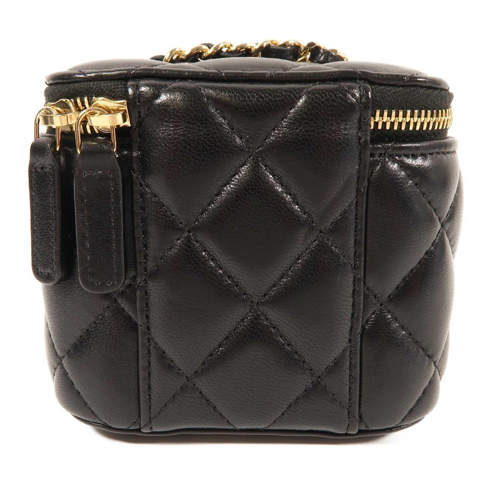 CHANEL 羊皮皮革Vanity Bag金扣鏈帶肩背袋
