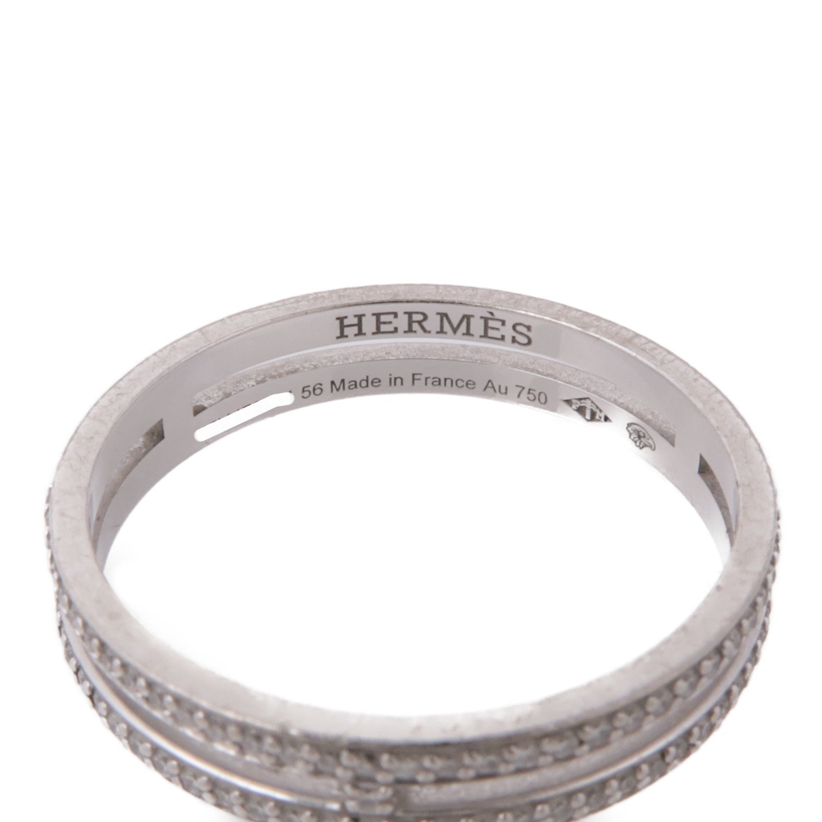 HERMES 【激減優惠】18K白金Ariane Wedding Band鑽石戒指US#7.5