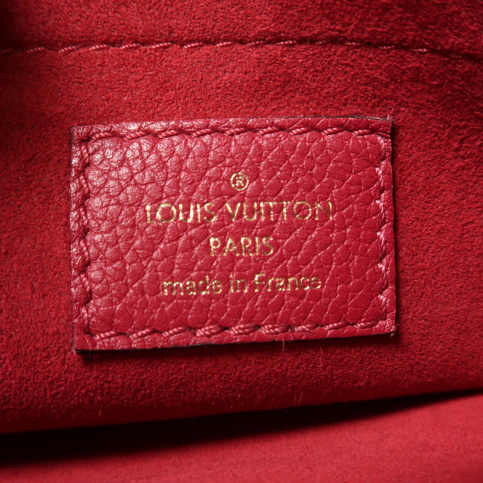 LOUIS VUITTON Monogram Pallas BB金扣手挽肩背兩用袋啡色/紅色