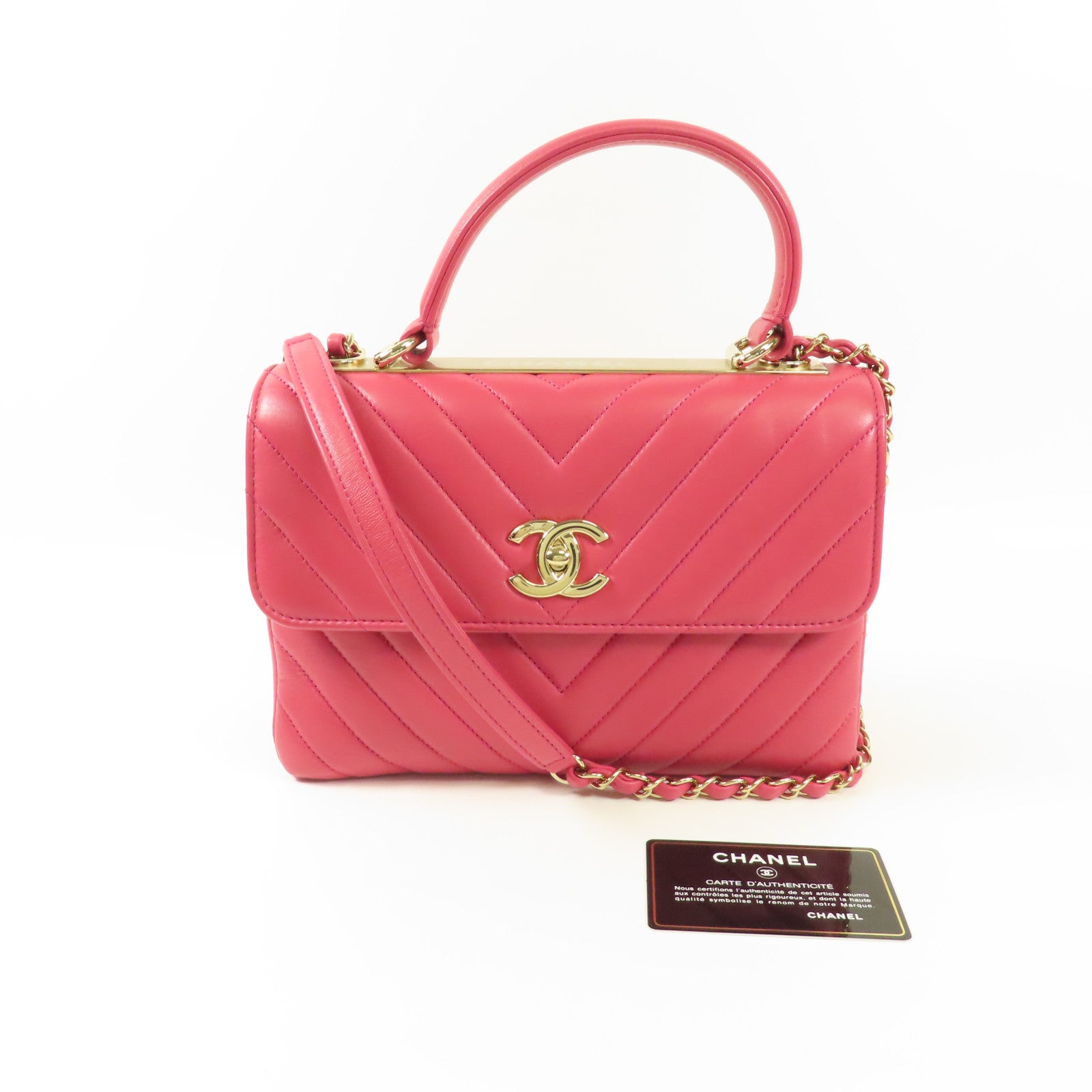 CHANEL 牛皮皮革Trendy CC金扣手挽肩背兩用袋