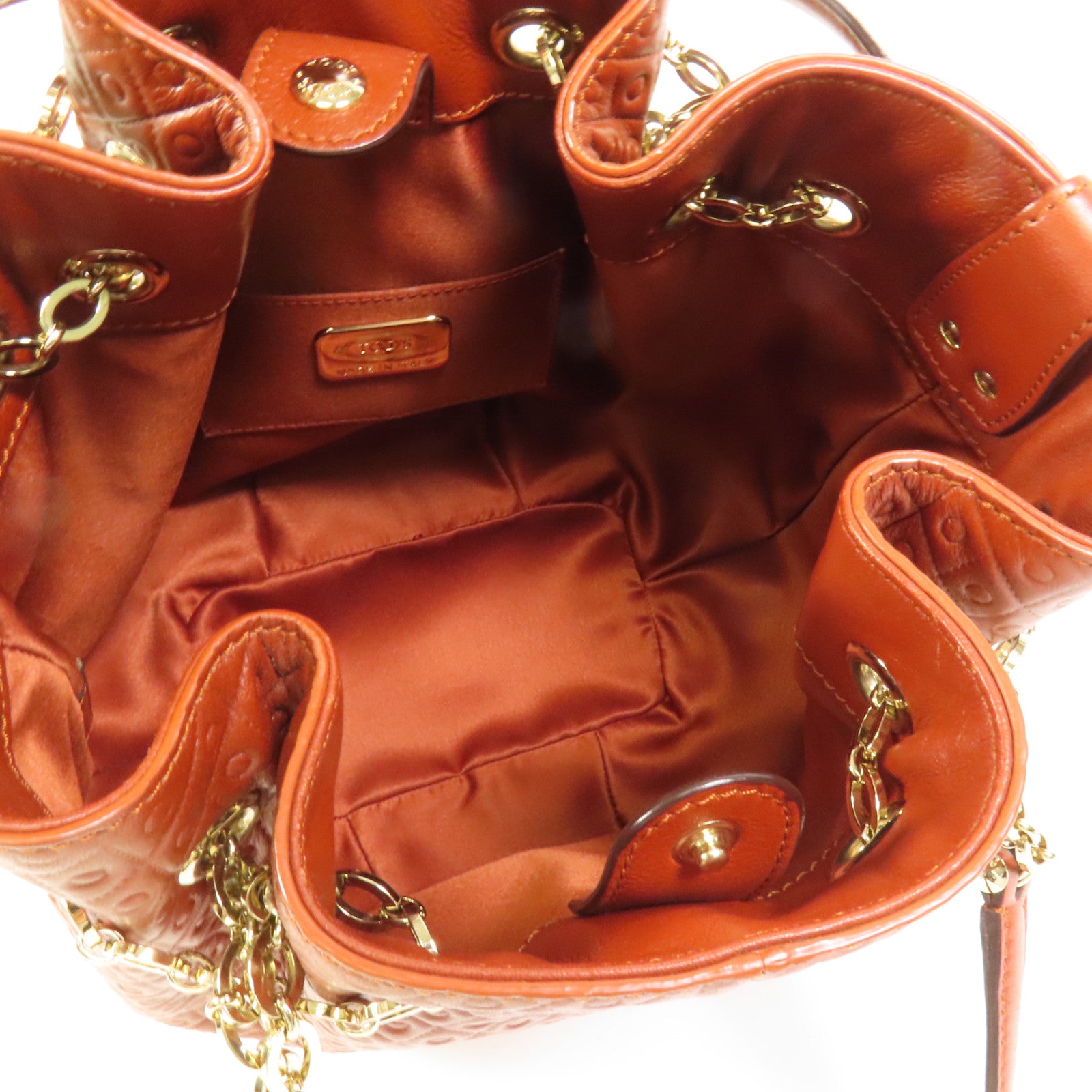 TOD'S 牛皮皮革Bucket Bag金扣手挽袋