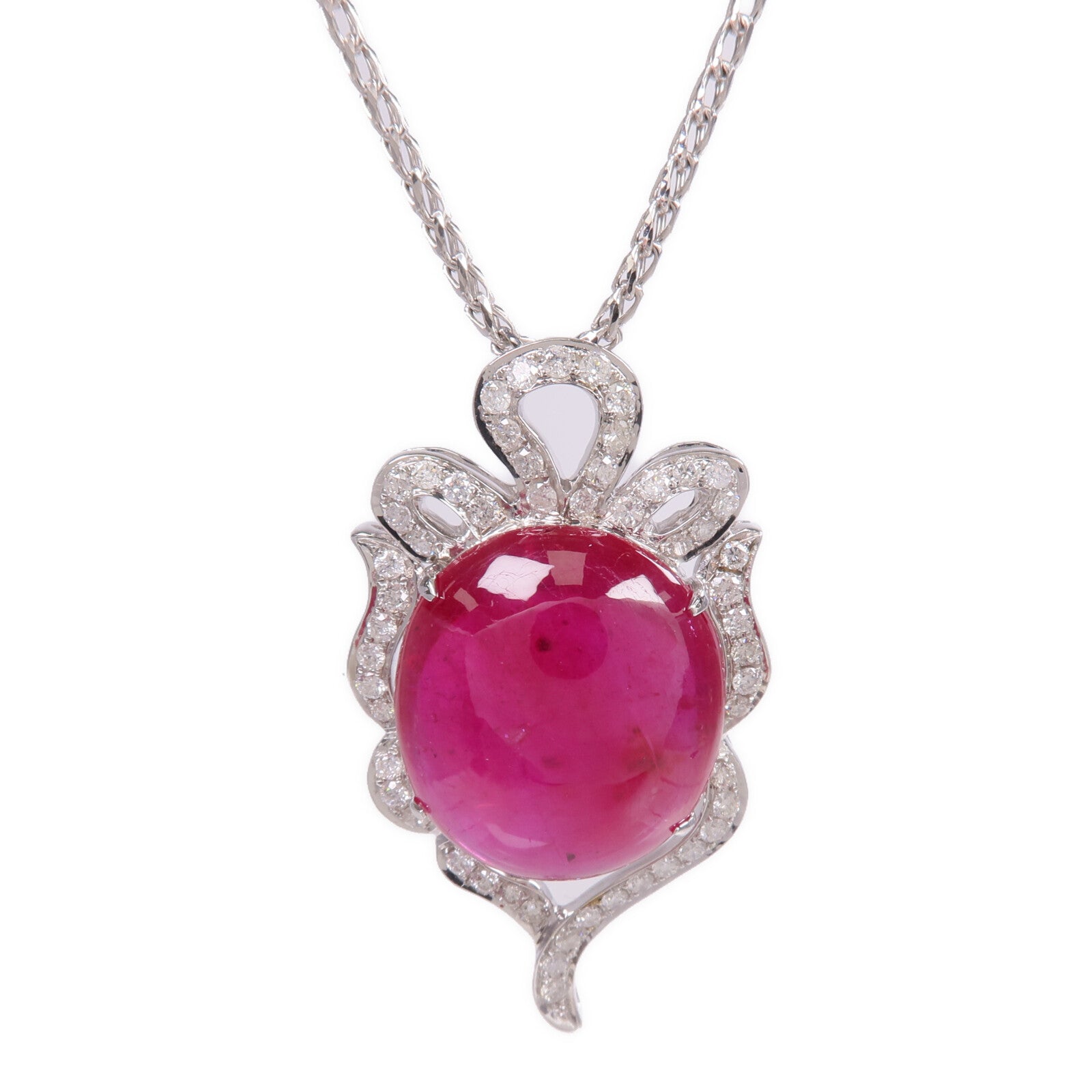 JEWELRY 18K白金Ruby Diamond Necklace紅寶石/鑽石項鍊