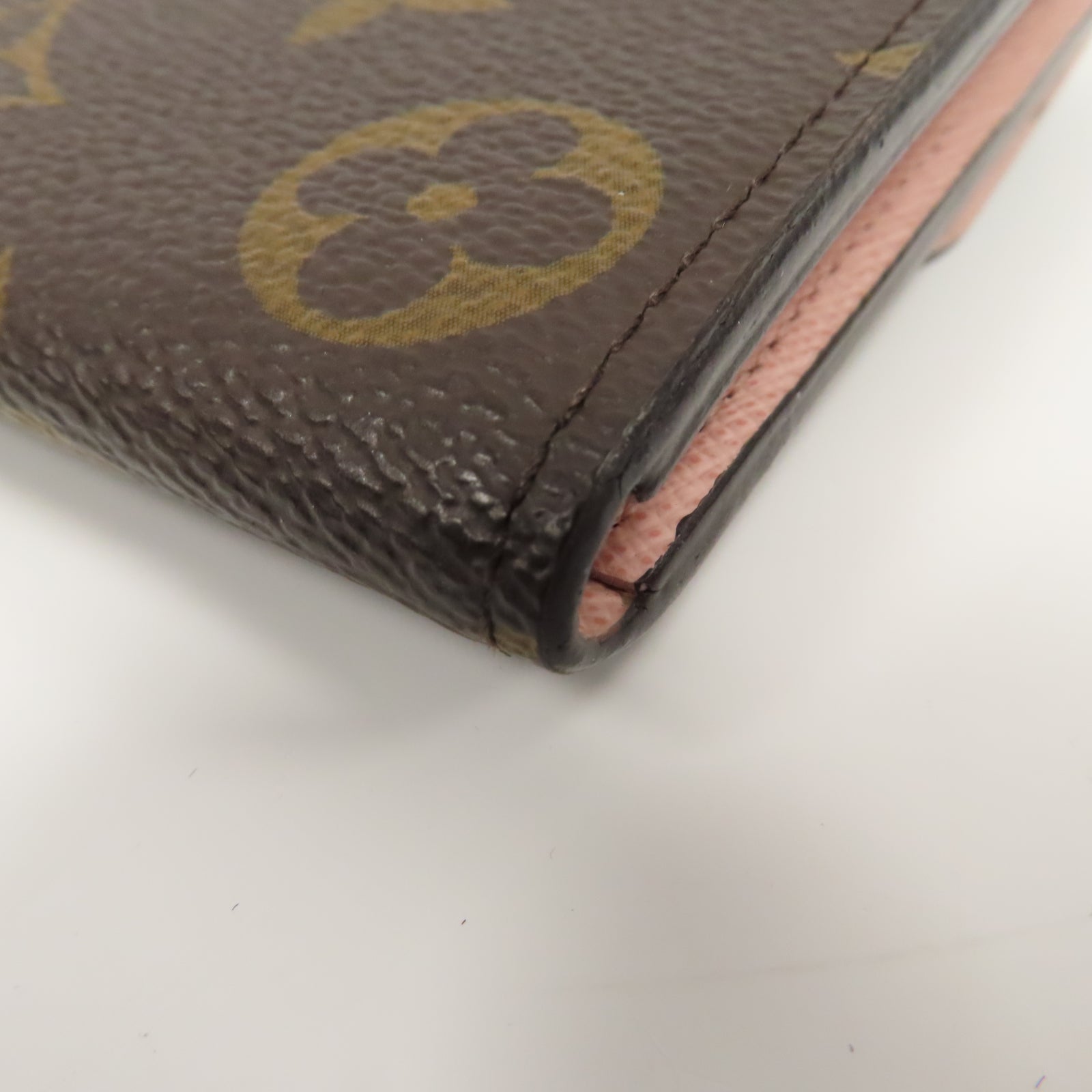 LOUIS VUITTON Monogram Emilie Wallet金扣長錢包啡色/粉紅色