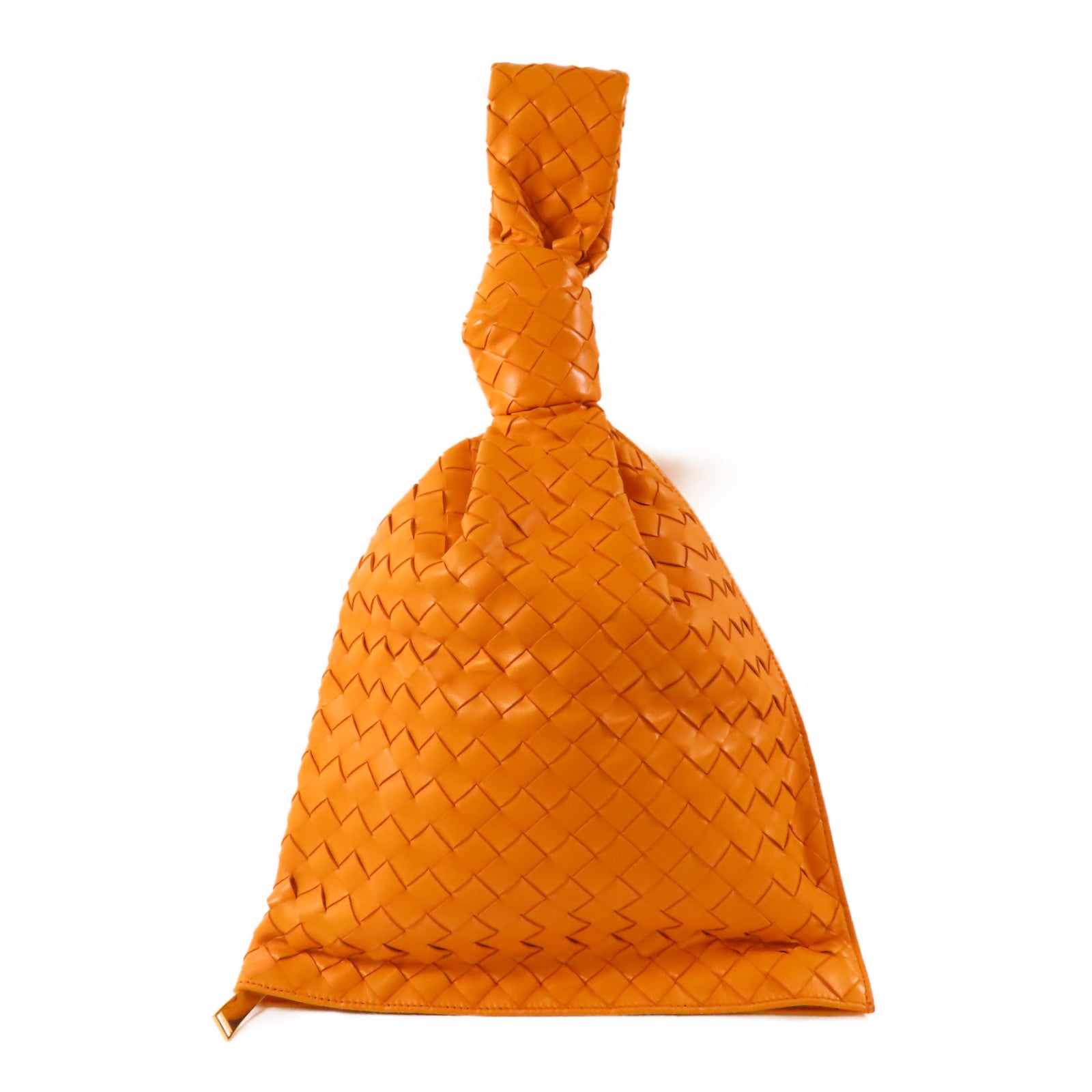 BOTTEGA VENETA GHW Woven Knot Handbag 607964 VCPP0 Leather Orange