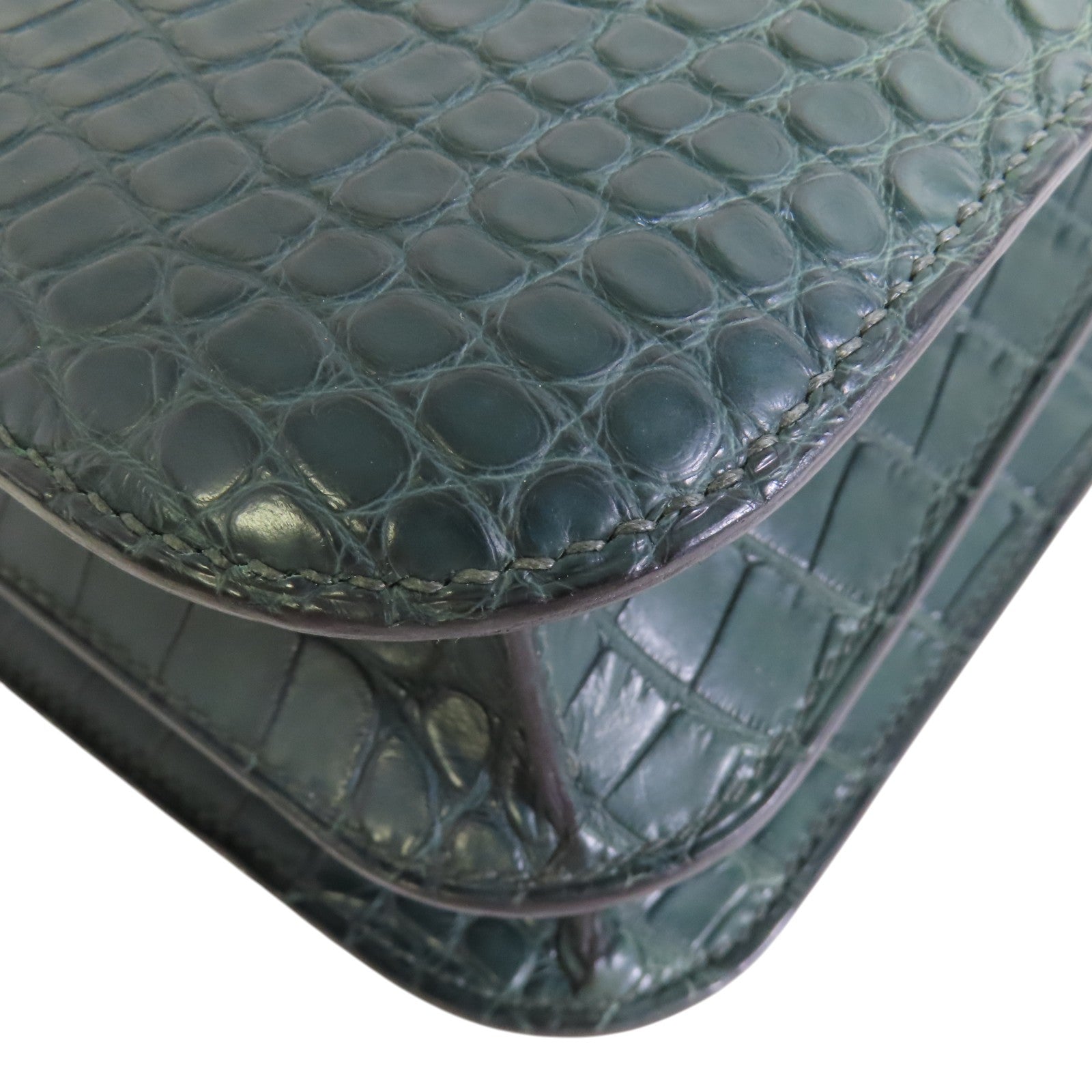 HERMES 鱷魚皮革Constance 24金扣肩背袋