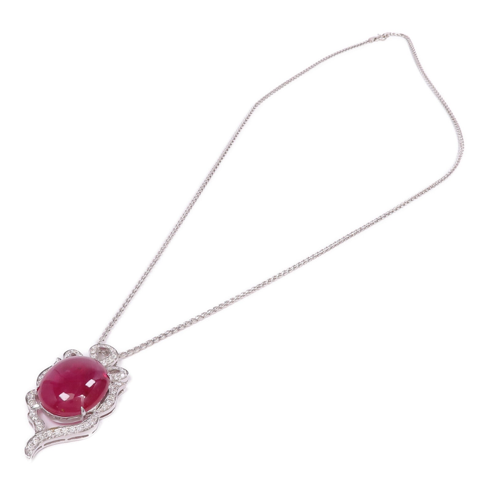 JEWELRY 18K白金Ruby Diamond Necklace紅寶石/鑽石項鍊