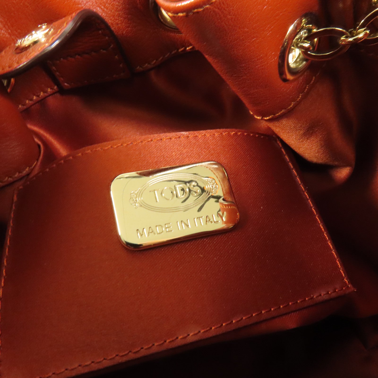 TOD'S 牛皮皮革Bucket Bag金扣手挽袋