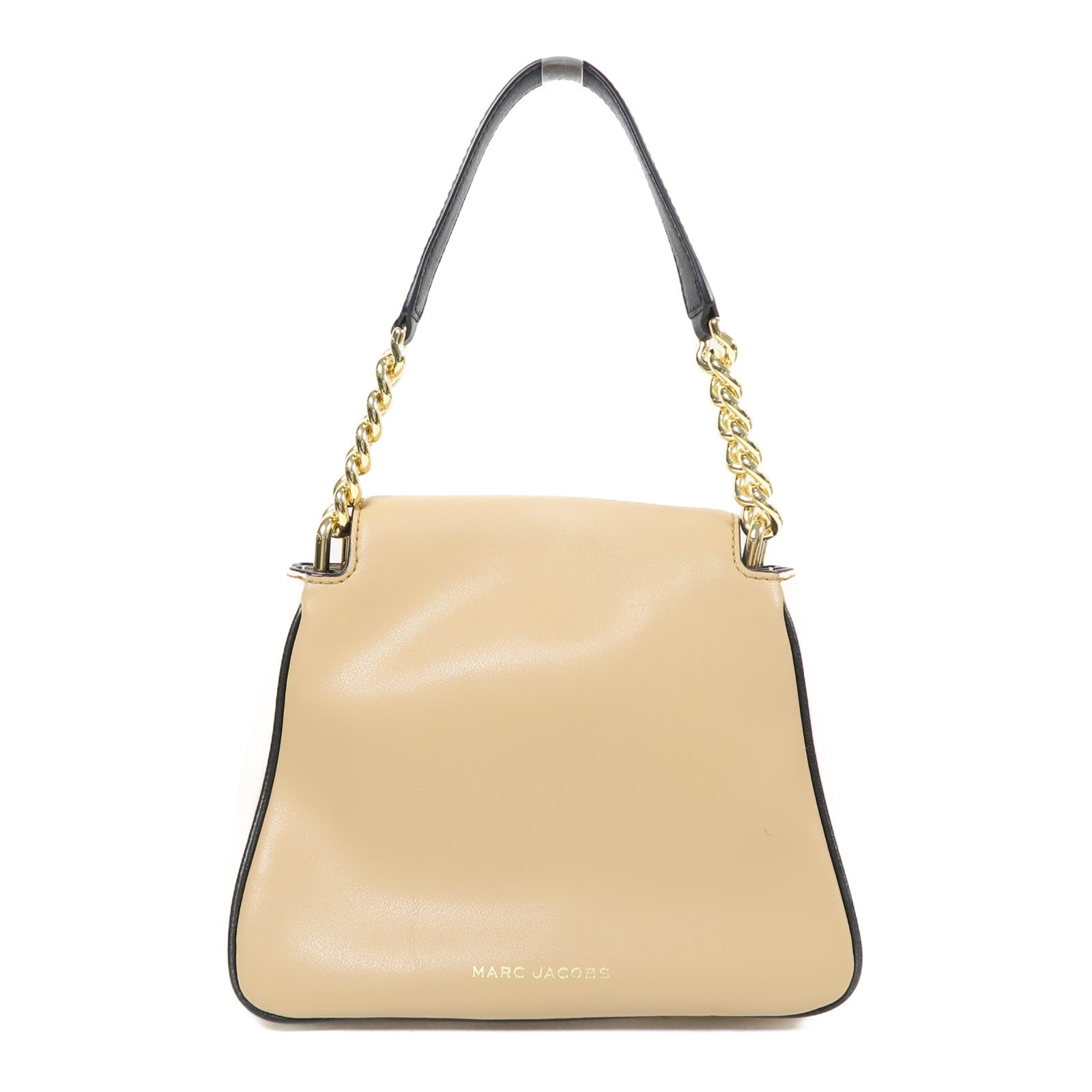 MARC JACOBS 牛皮皮革Mini Satchel金扣手挽肩背兩用袋啡色/白色