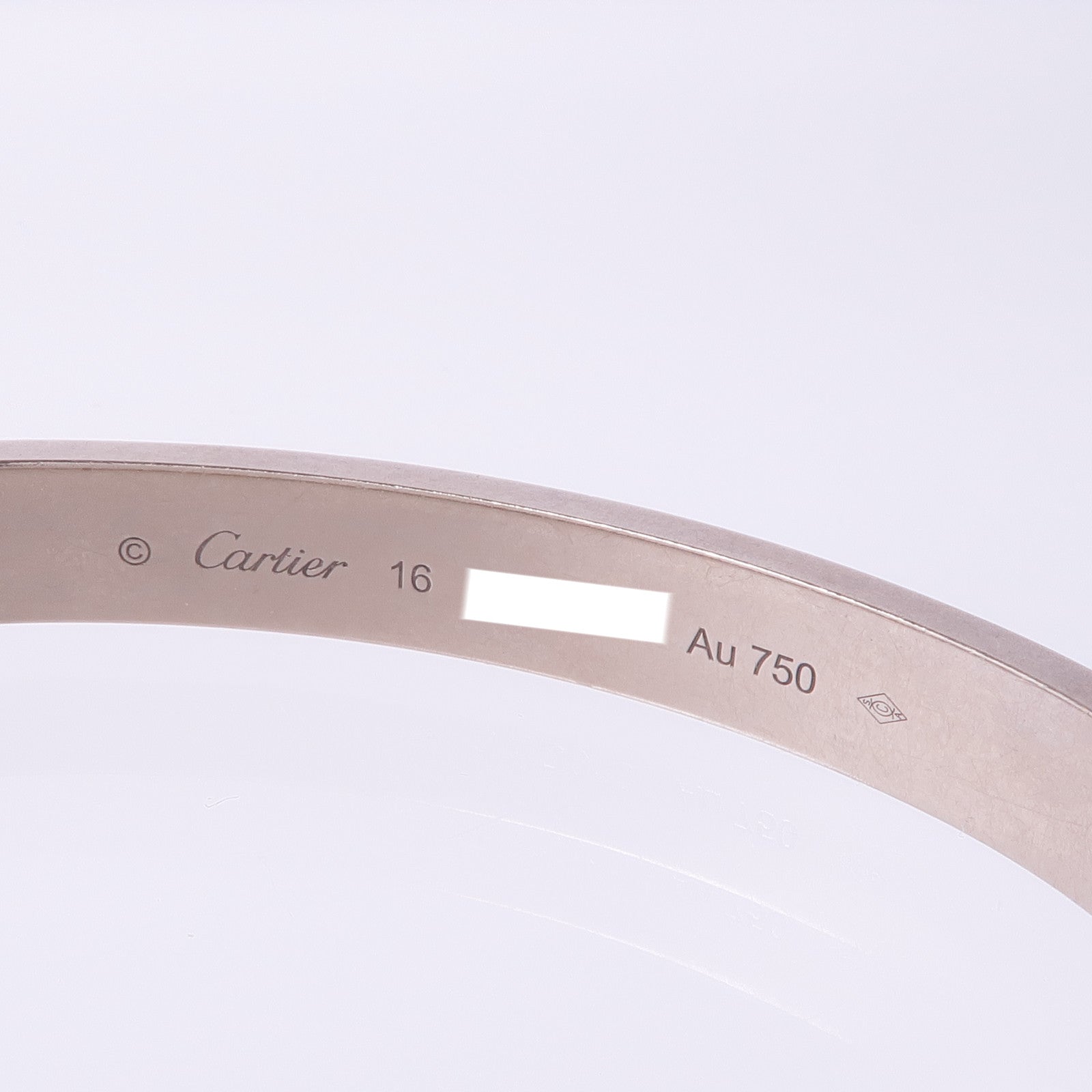 CARTIER 18K白金Love Bracelet手鐲Cartier#16