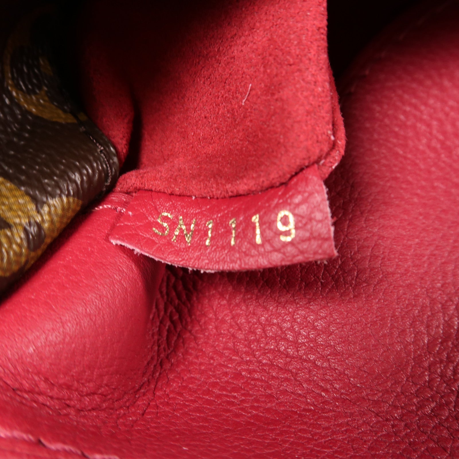 LOUIS VUITTON Monogram Pallas BB金扣手挽肩背兩用袋啡色/紅色