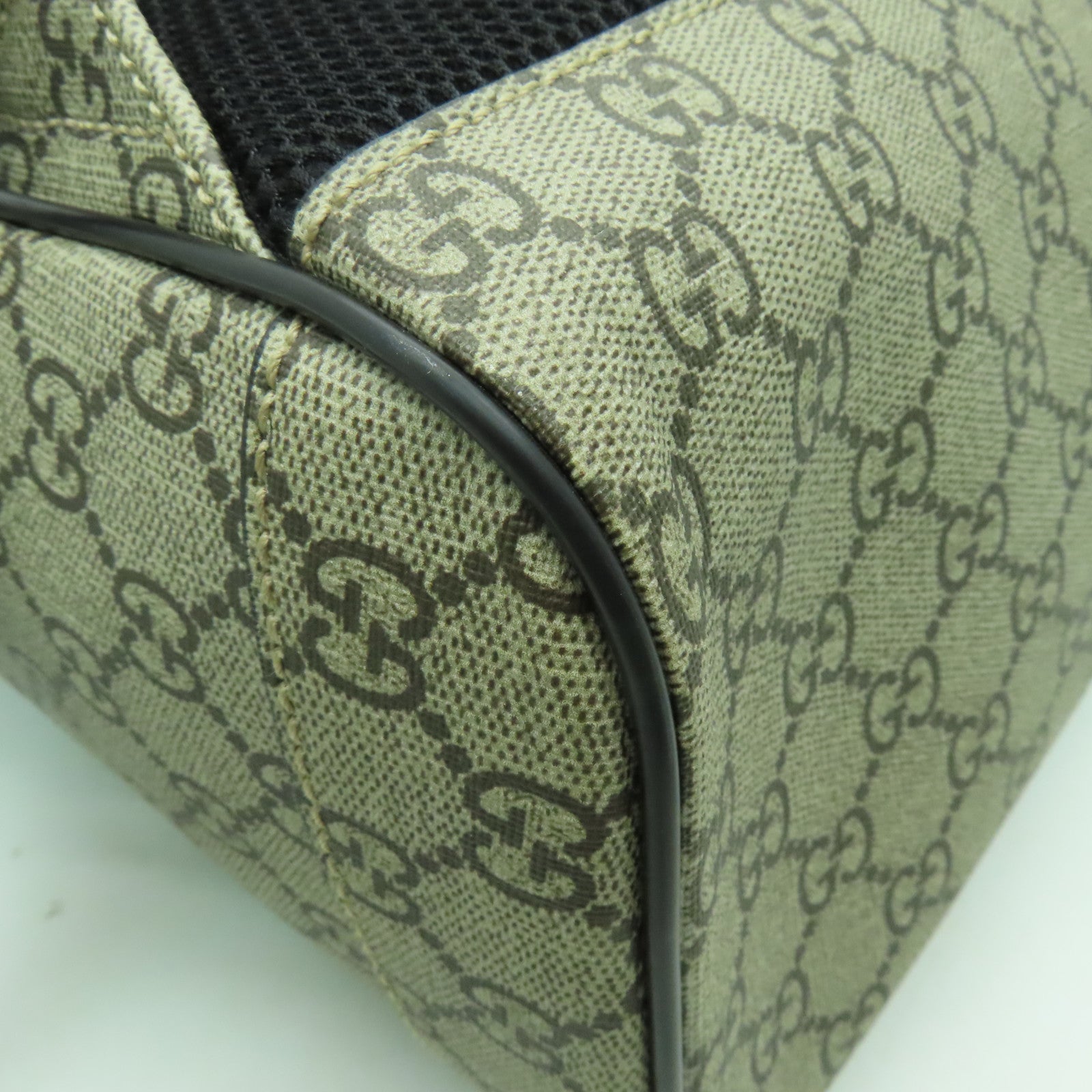 GUCCI 【激減優惠】塗層帆布Backpack金扣背包棕色