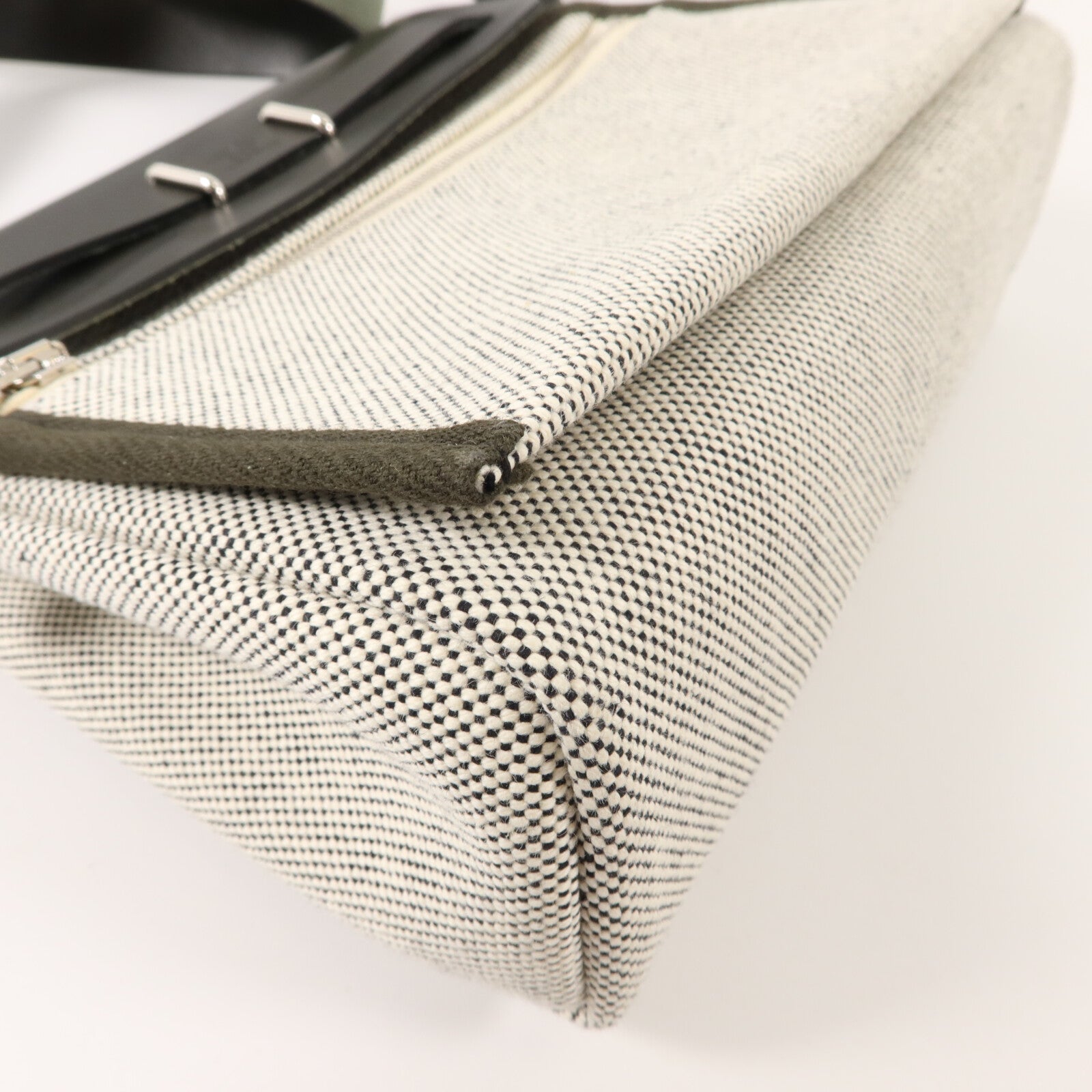 HERMES 帆布Herbag Mini肩背袋Vert Moyen