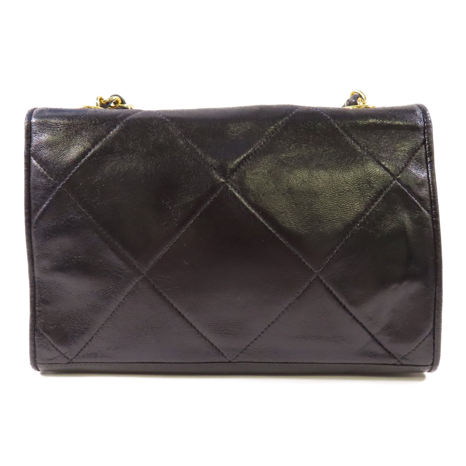 CHANEL 羊皮皮革Vintage Chain Shoulder金扣鏈帶肩背袋