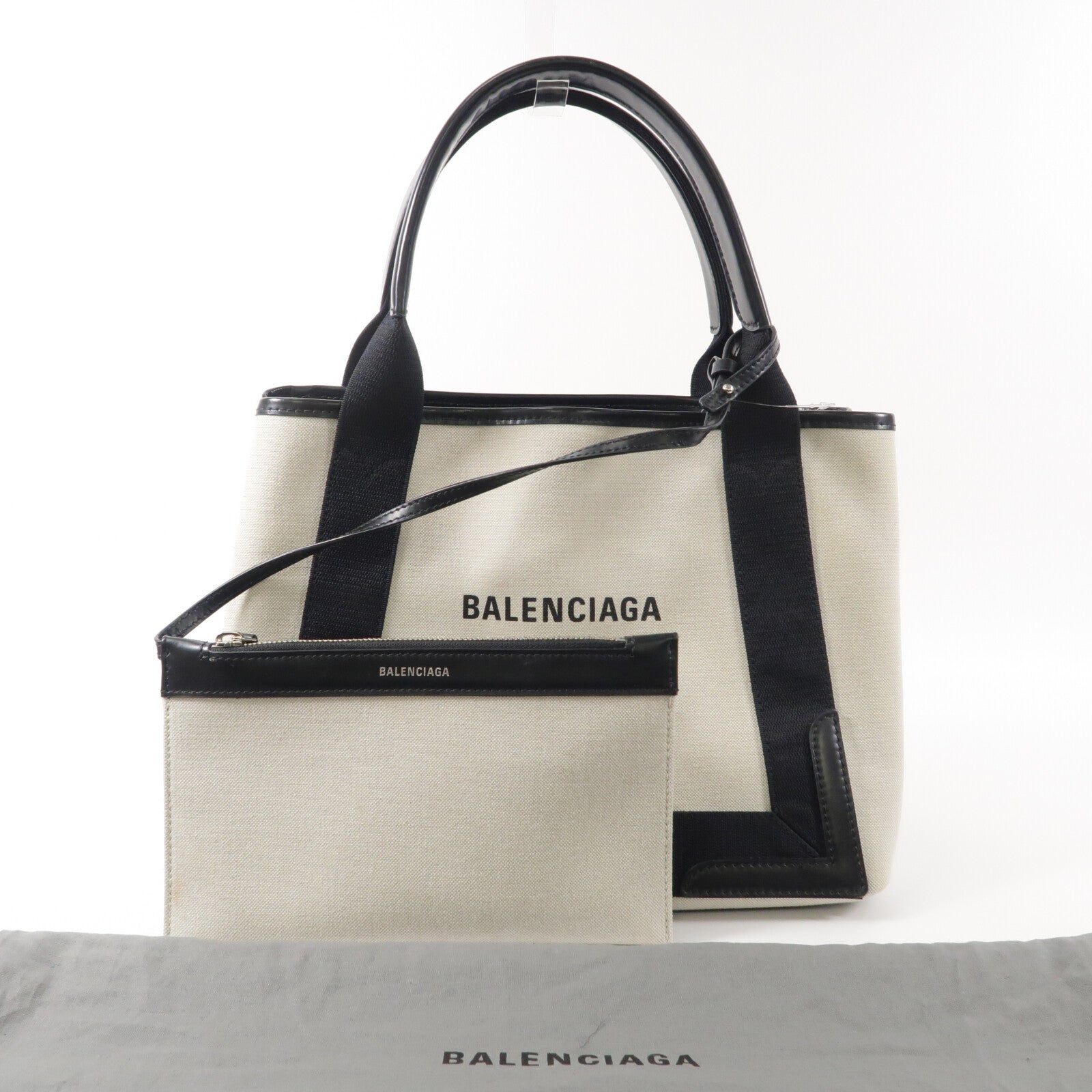 BALENCIAGA 牛皮皮革/帆布Navy Cabas Small手挽袋