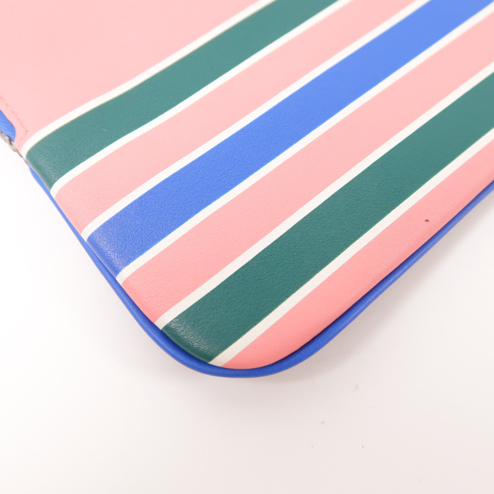 HERMES Swift皮革Carre Pocket銀扣手拿包Navy