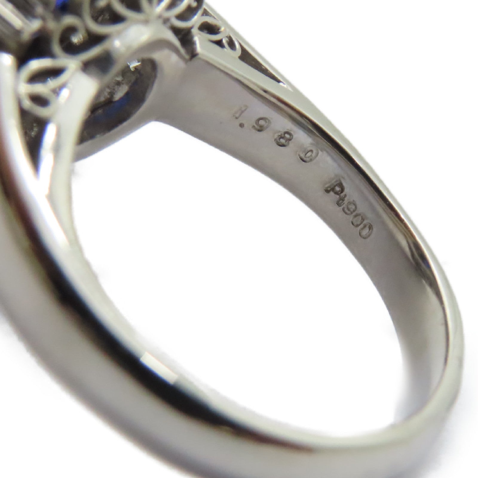 JEWELRY 【激減優惠】PT900鉑金Sapphire Diamond Ring 1.98ct