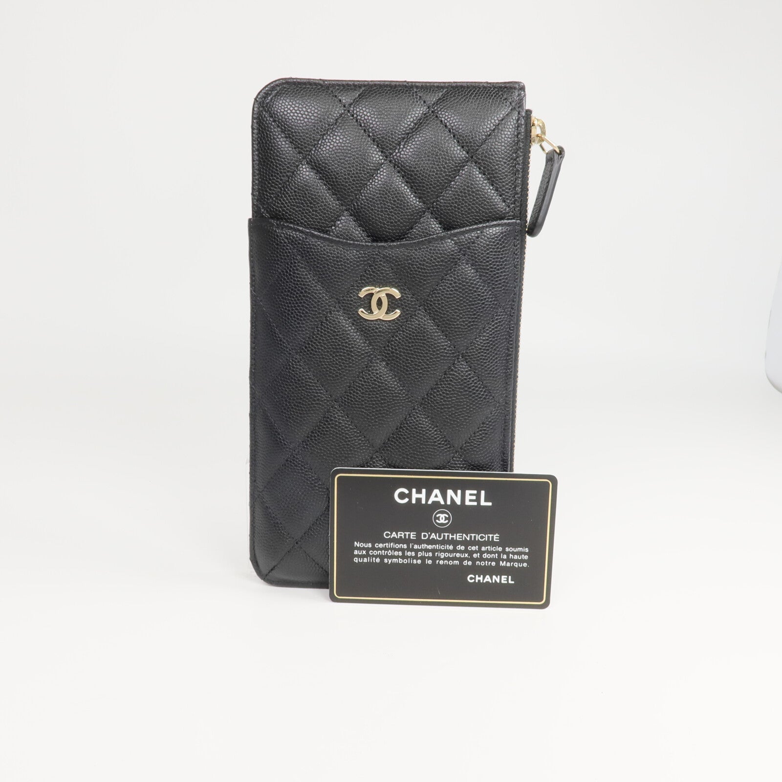 CHANEL 牛皮皮革Classic Phone Pouch with Zipper長錢包/手機袋