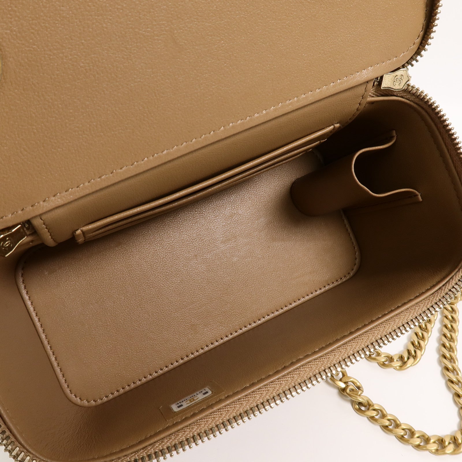 CHANEL 羊皮皮革Vanity Case鏈帶肩背袋