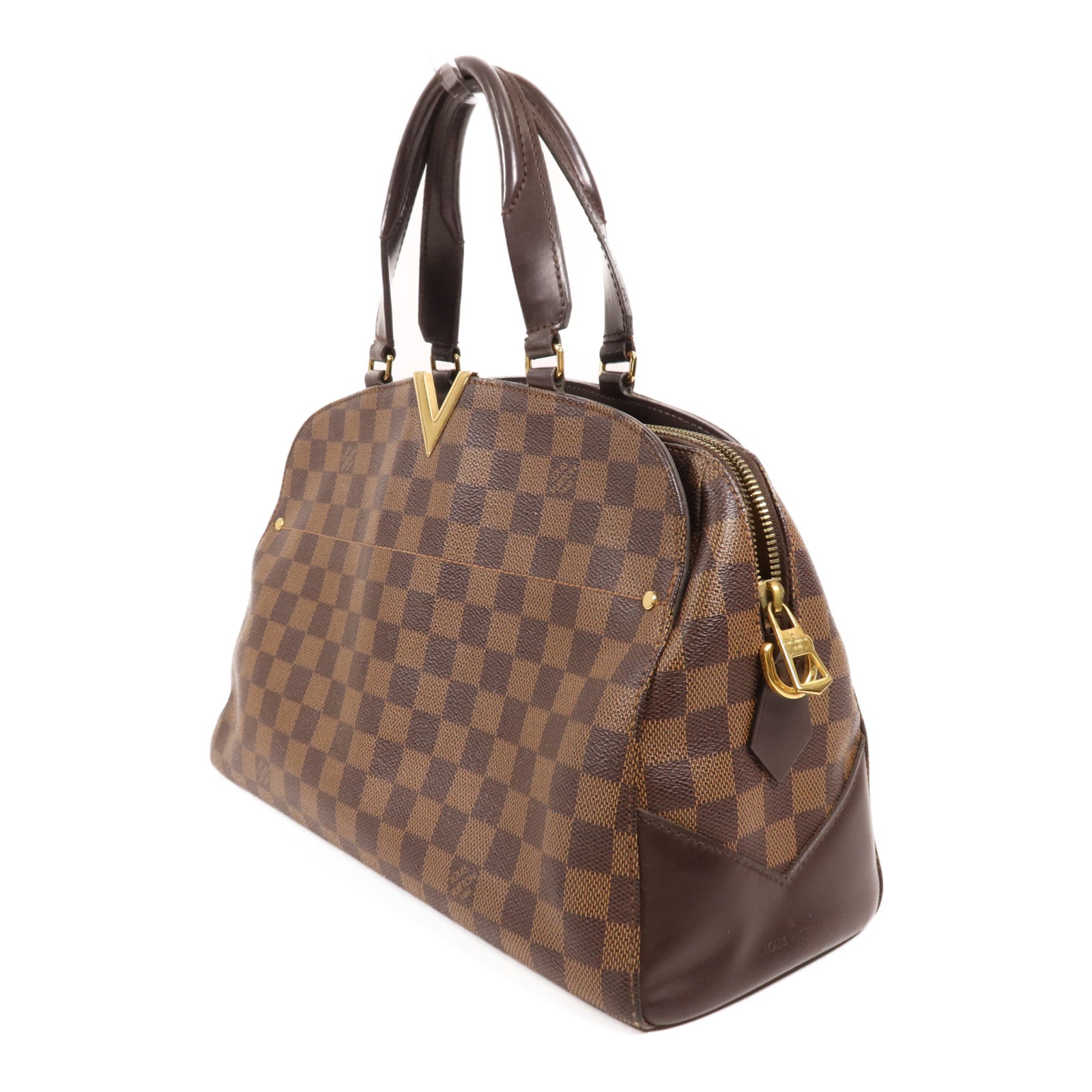 LOUIS VUITTON Damier Kensington Bowling金扣手挽袋