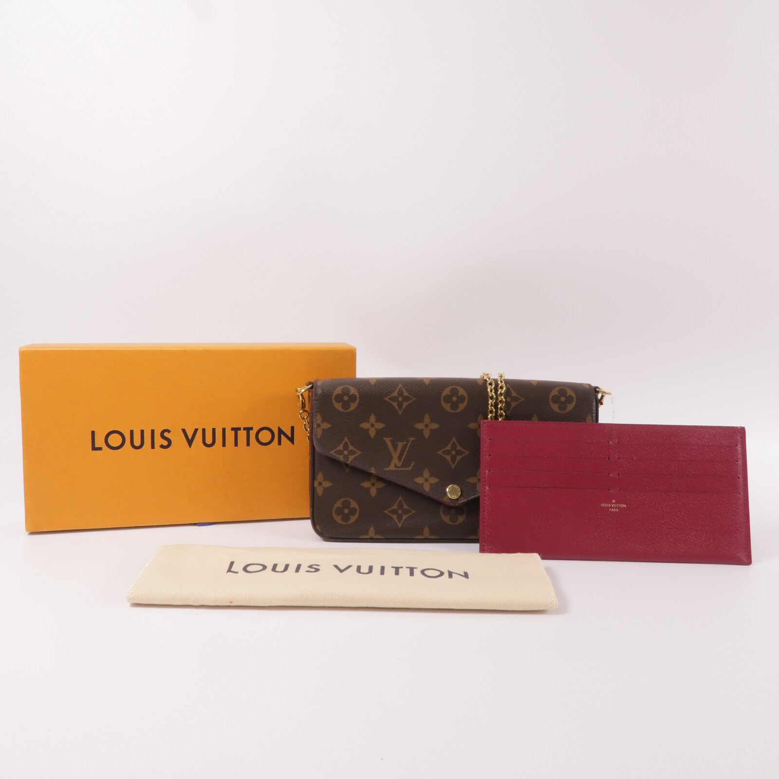LOUIS VUITTON Monogram Pochette Felicie鏈帶肩背袋