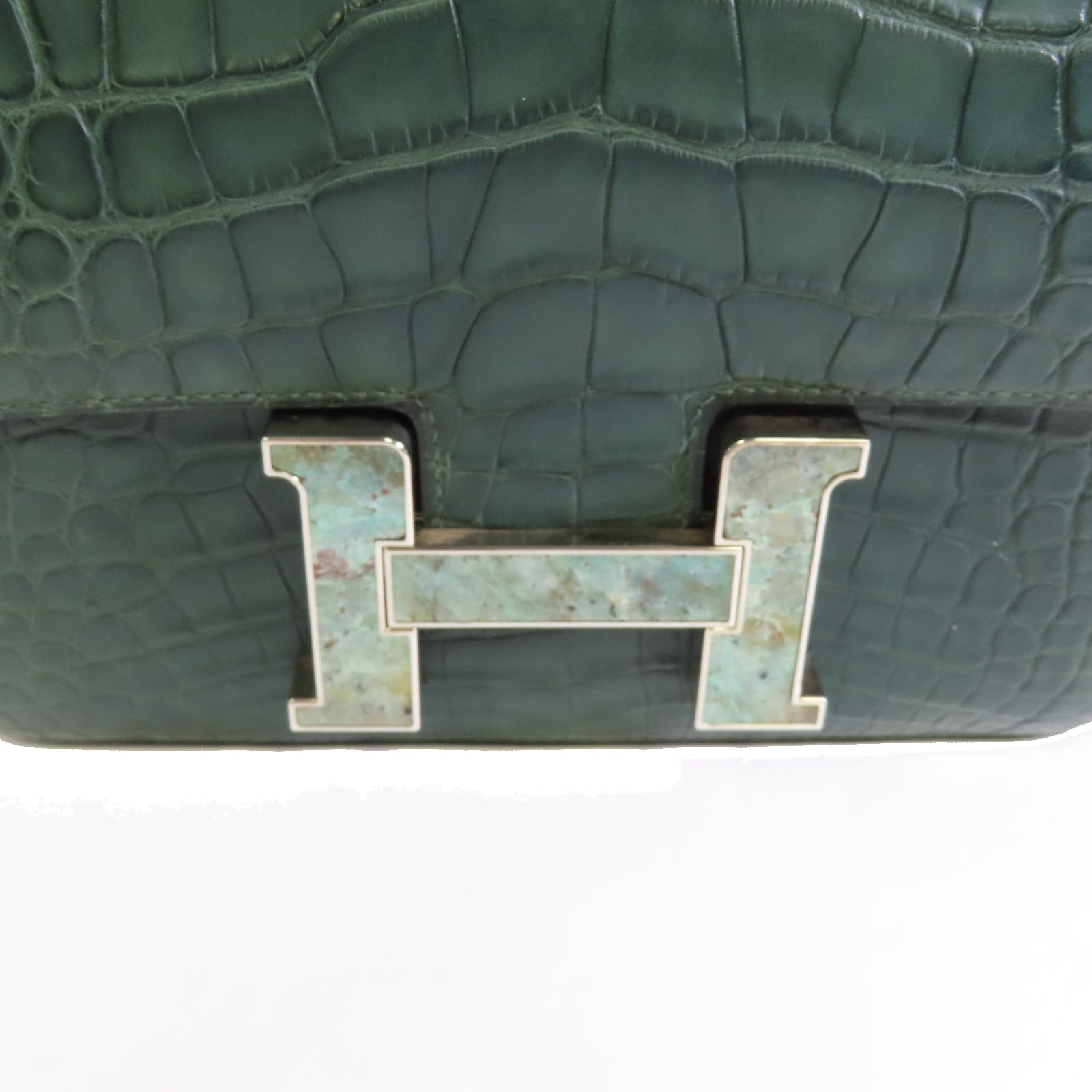 HERMES 鱷魚皮革Constance 24金扣肩背袋