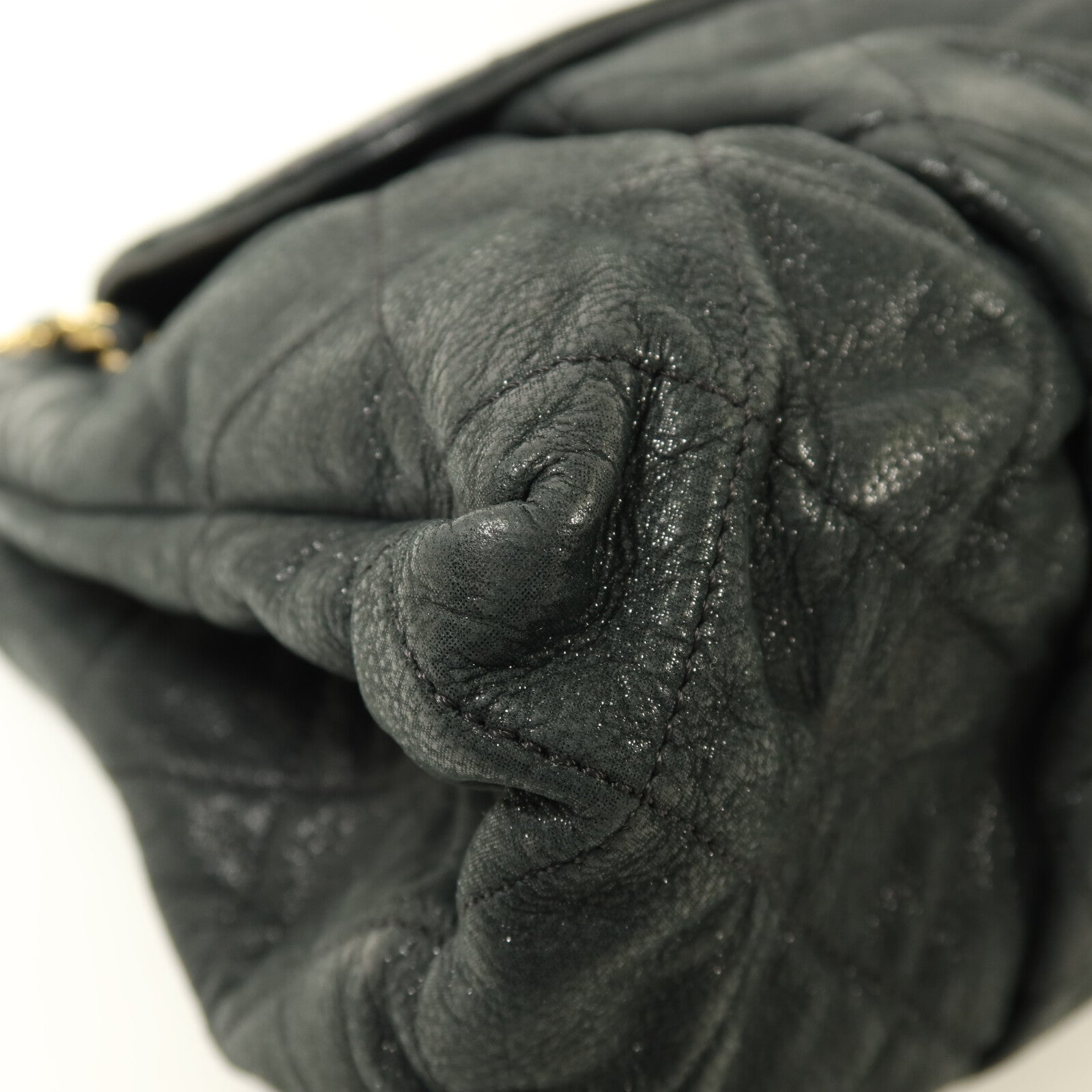 CHANEL 牛皮皮革Chain Shoulder金扣鏈帶肩背袋