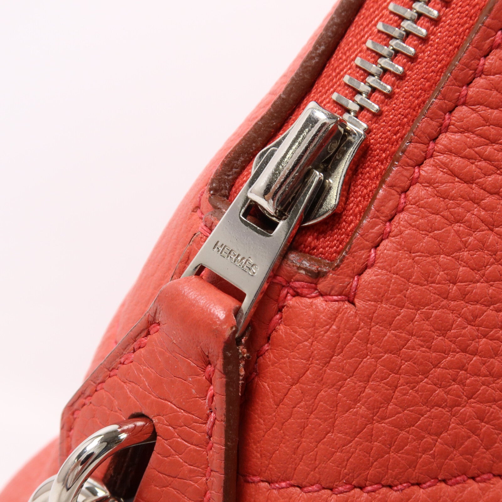 HERMES Togo皮革Bolide 35手挽肩背兩用袋Vermillon