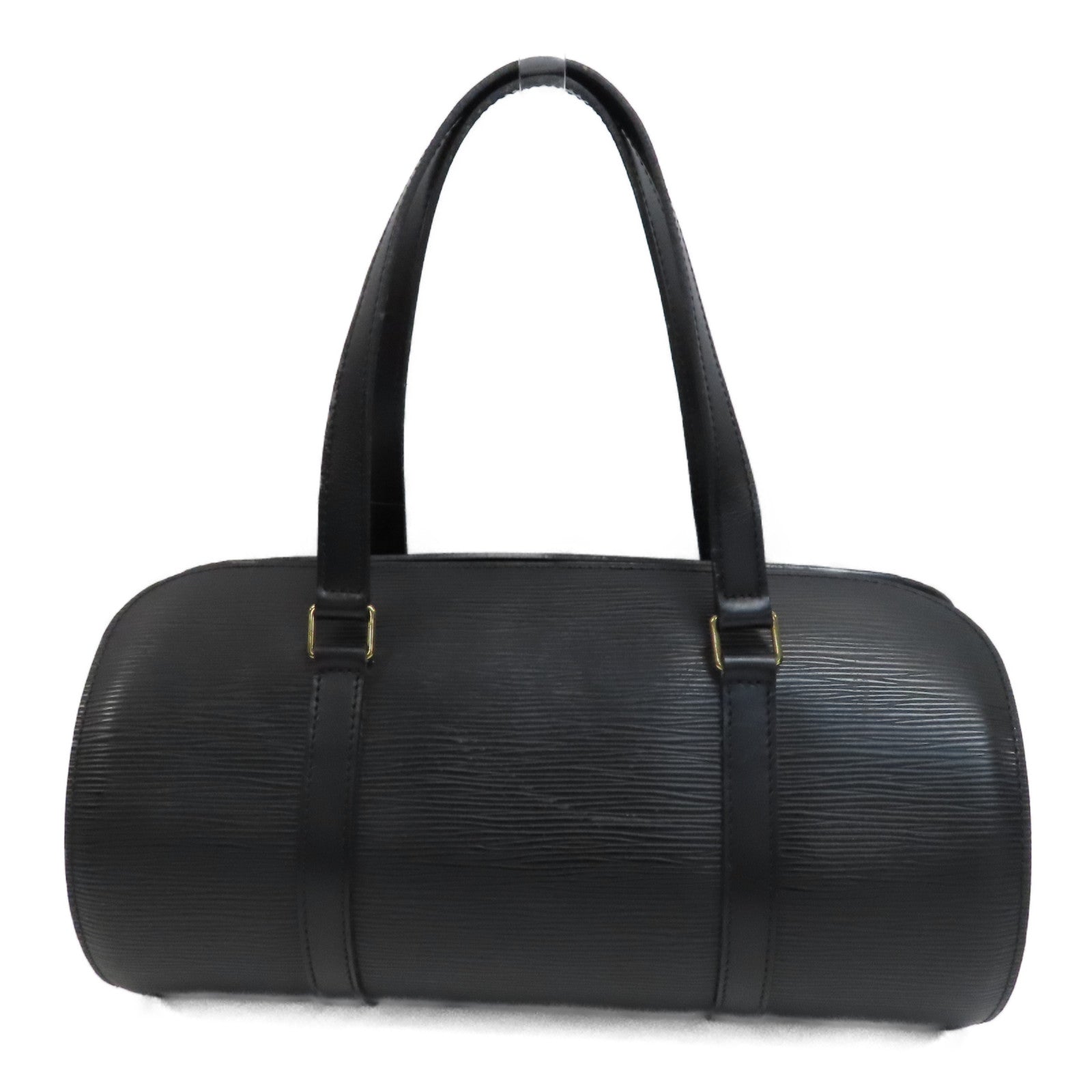 LOUIS VUITTON Epi Soufflot金扣手挽袋黑色