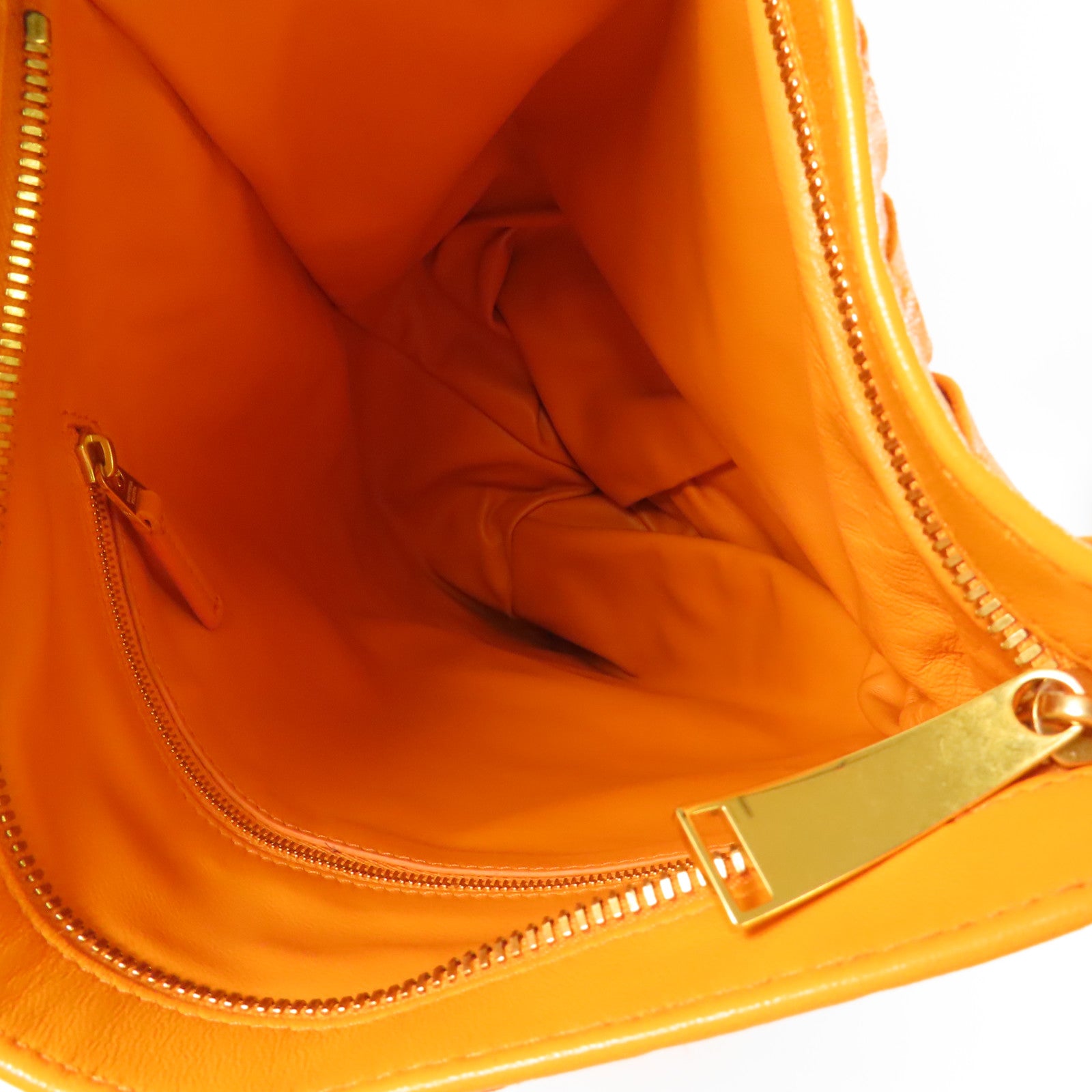 BOTTEGA VENETA GHW Woven Knot Handbag 607964 VCPP0 Leather Orange