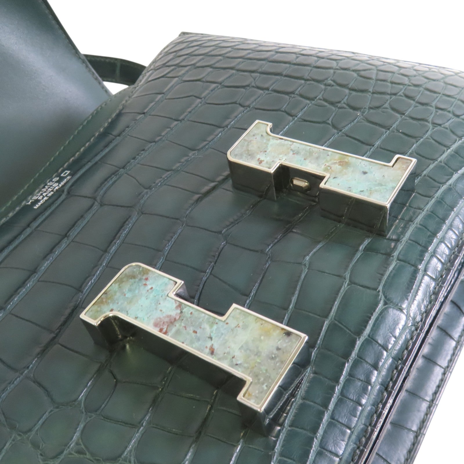 HERMES 鱷魚皮革Constance 24金扣肩背袋